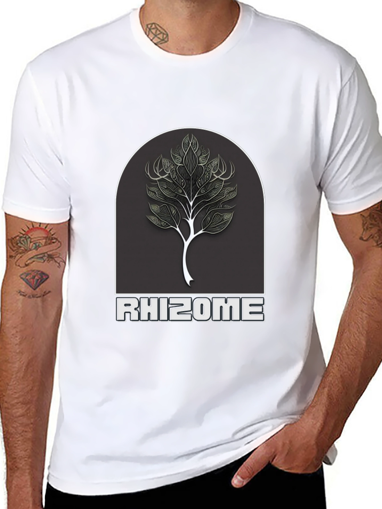 Rhizome Tree Graphic T-Shirt - Black