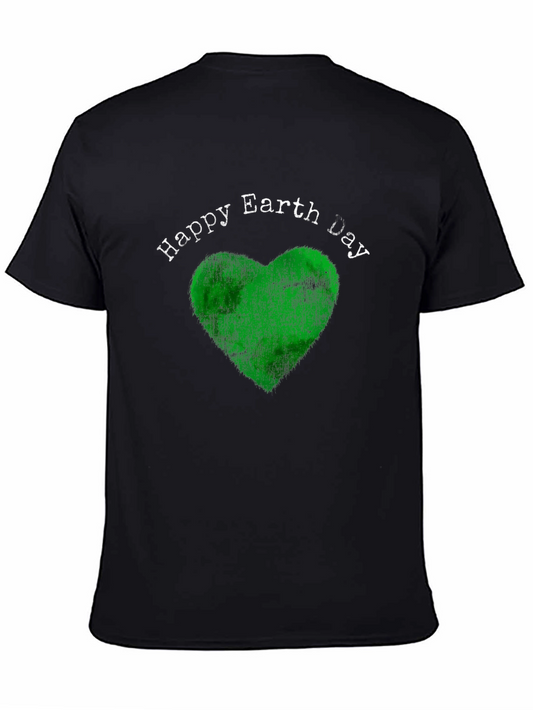 Happy Earth Day T-Shirt - Green Heart Design