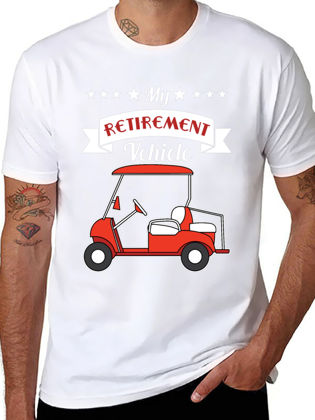 My Retirement Vehicle T-Shirt - Golf Cart Design