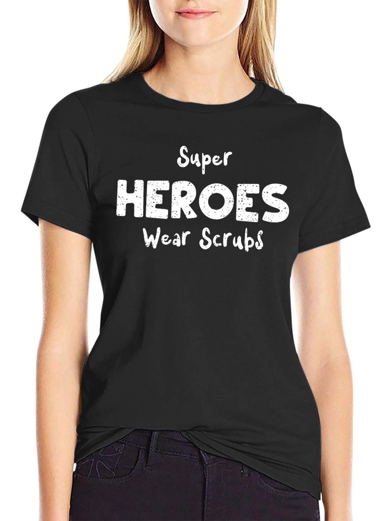 Super Heroes Wear Scrubs Graphic Tee
