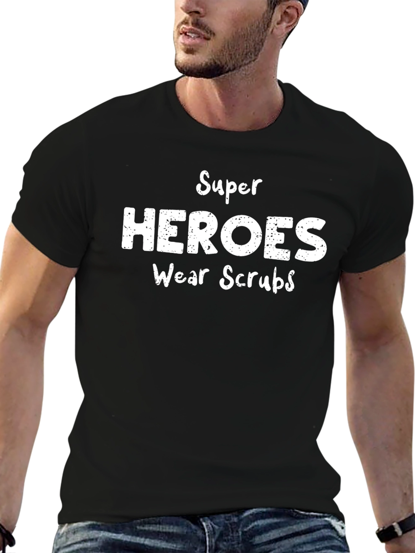 Super Heroes Wear Scrubs Graphic Tee