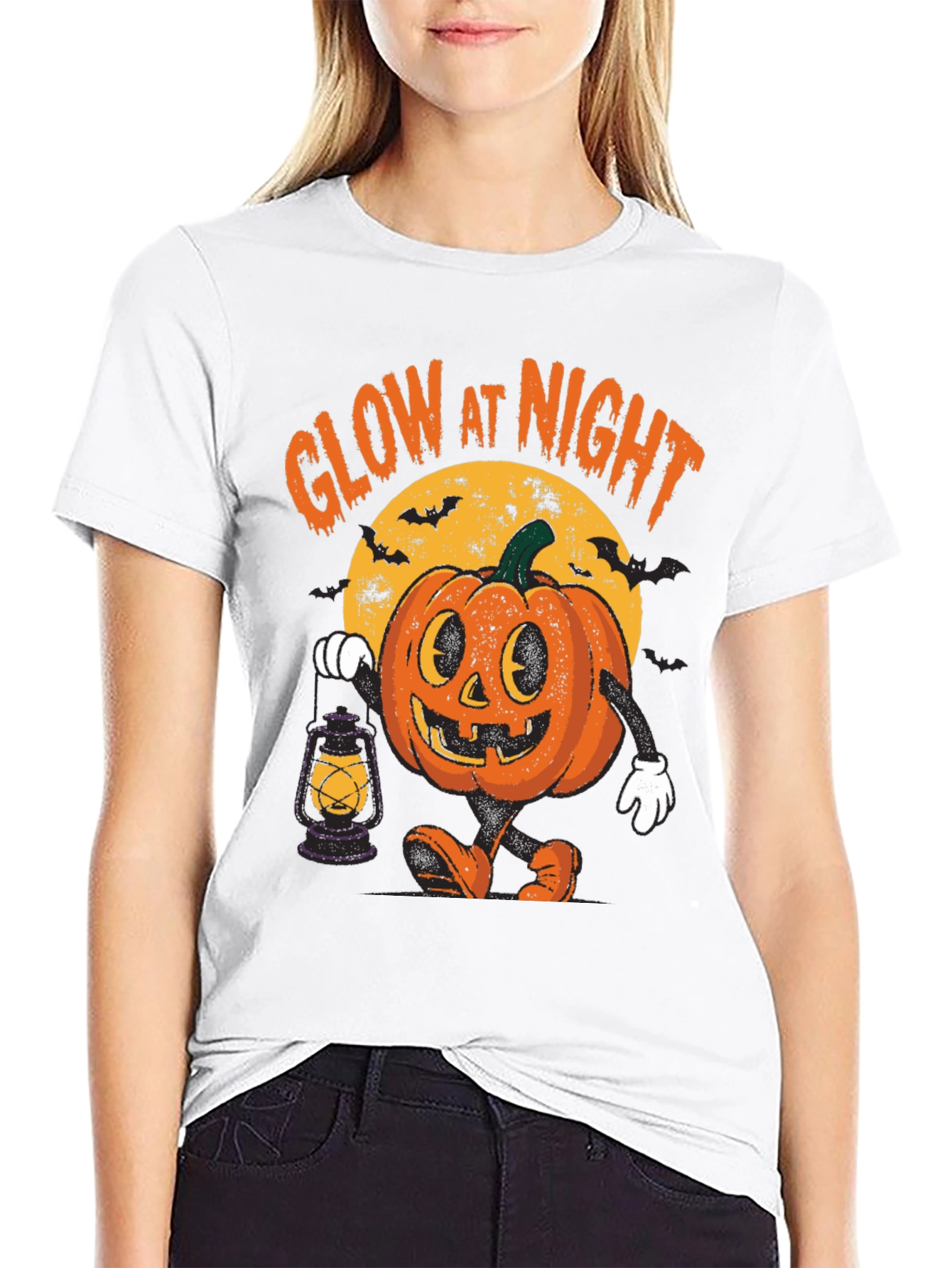 Glow In The Dark Halloween Pumpkin Tee
