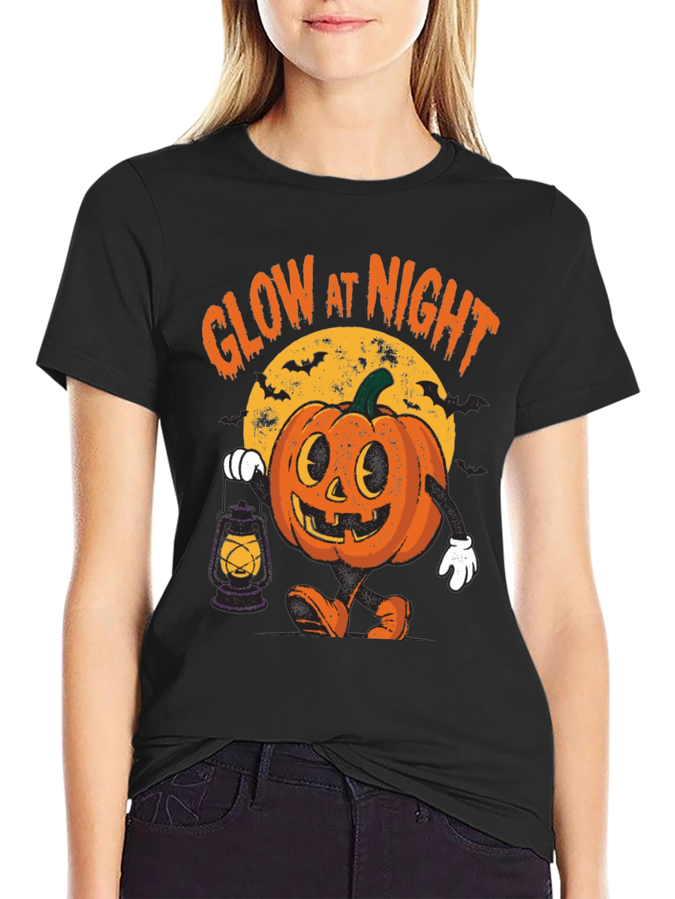 Glow In The Dark Halloween Pumpkin Tee