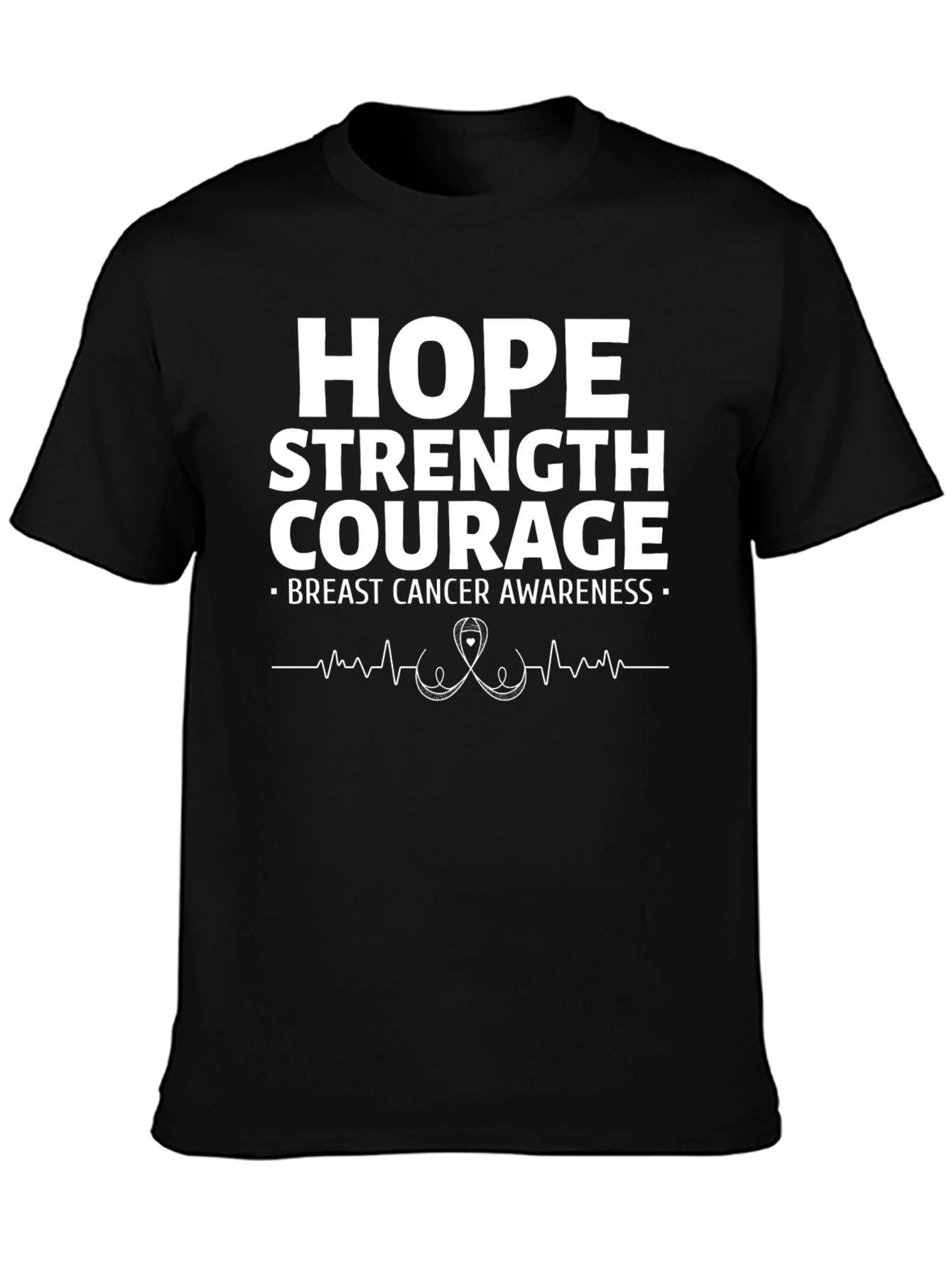 Hope Strength Courage Breast Cancer Awareness T-Shirt