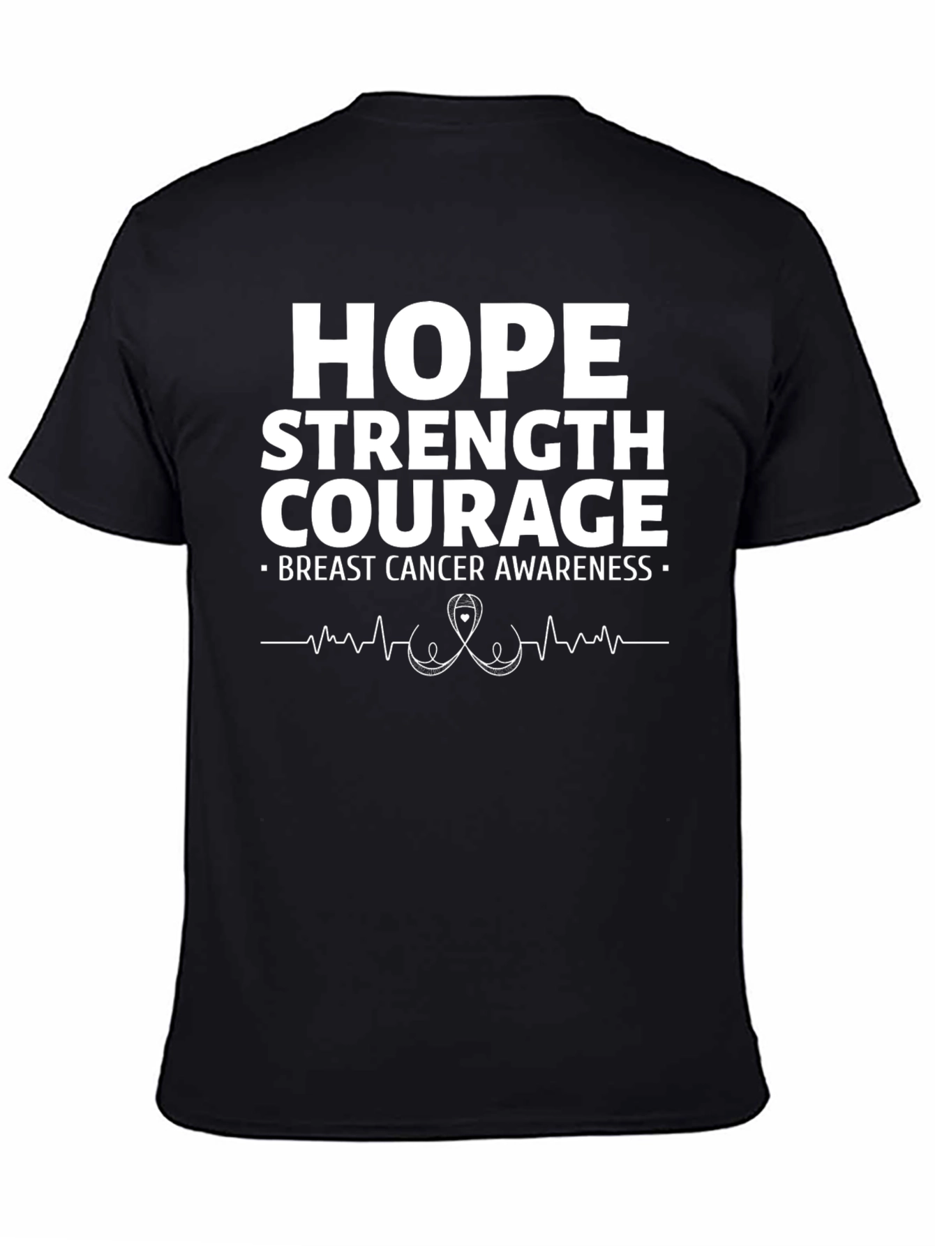 Hope Strength Courage Breast Cancer Awareness T-Shirt