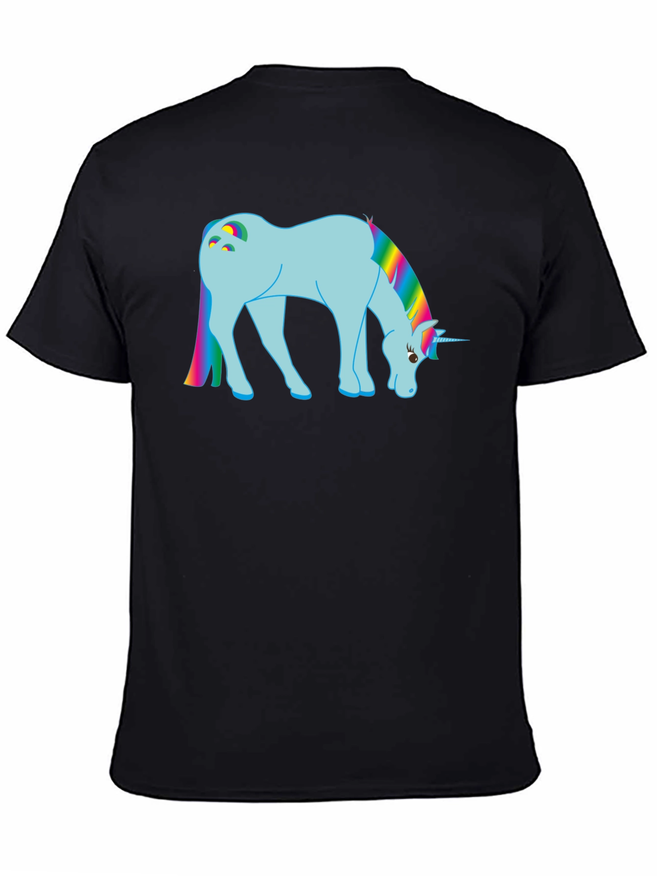 Rainbow Unicorn Graphic Tee - Black