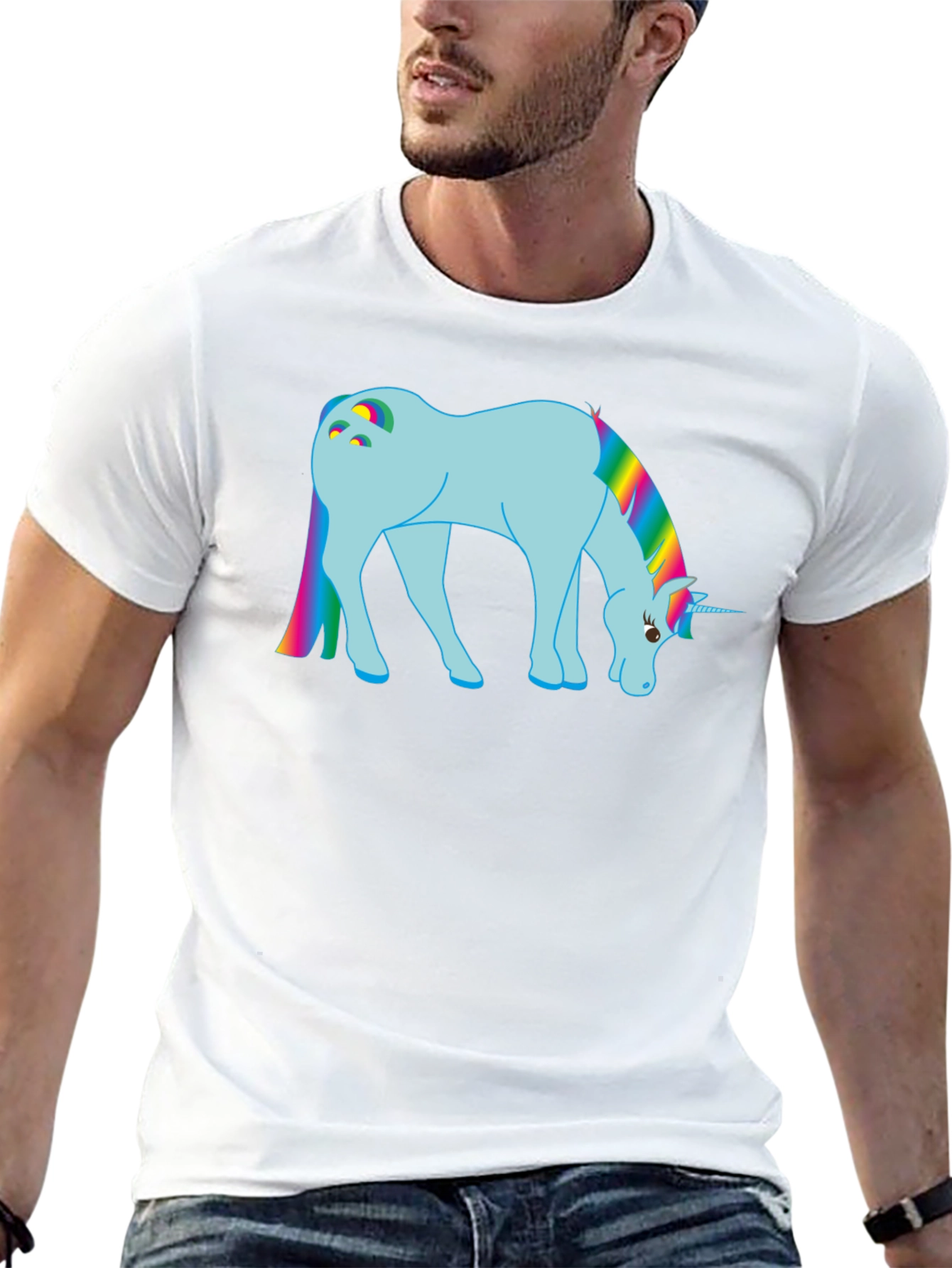 Rainbow Unicorn Graphic Tee - Black