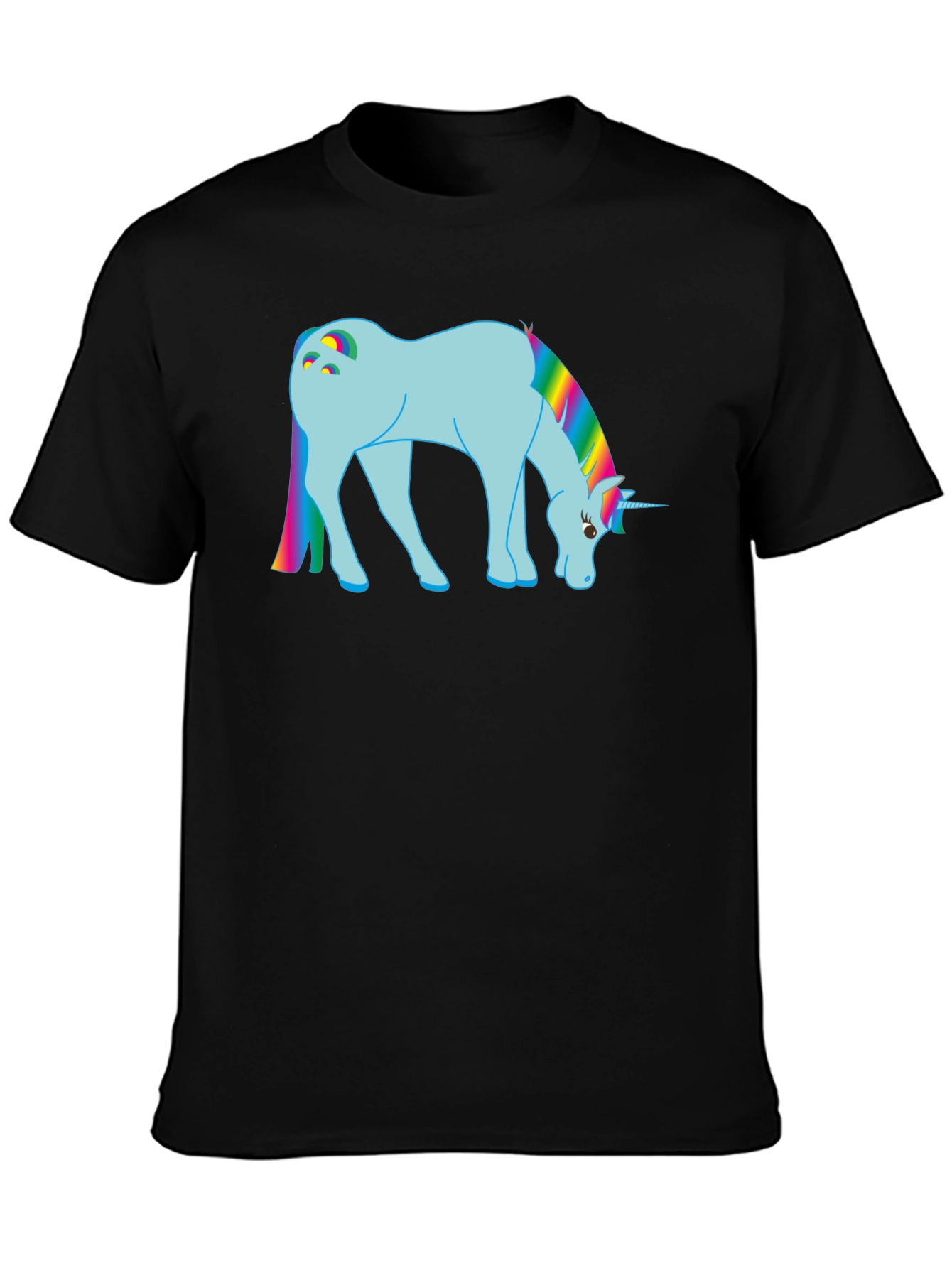 Rainbow Unicorn Graphic Tee - Black