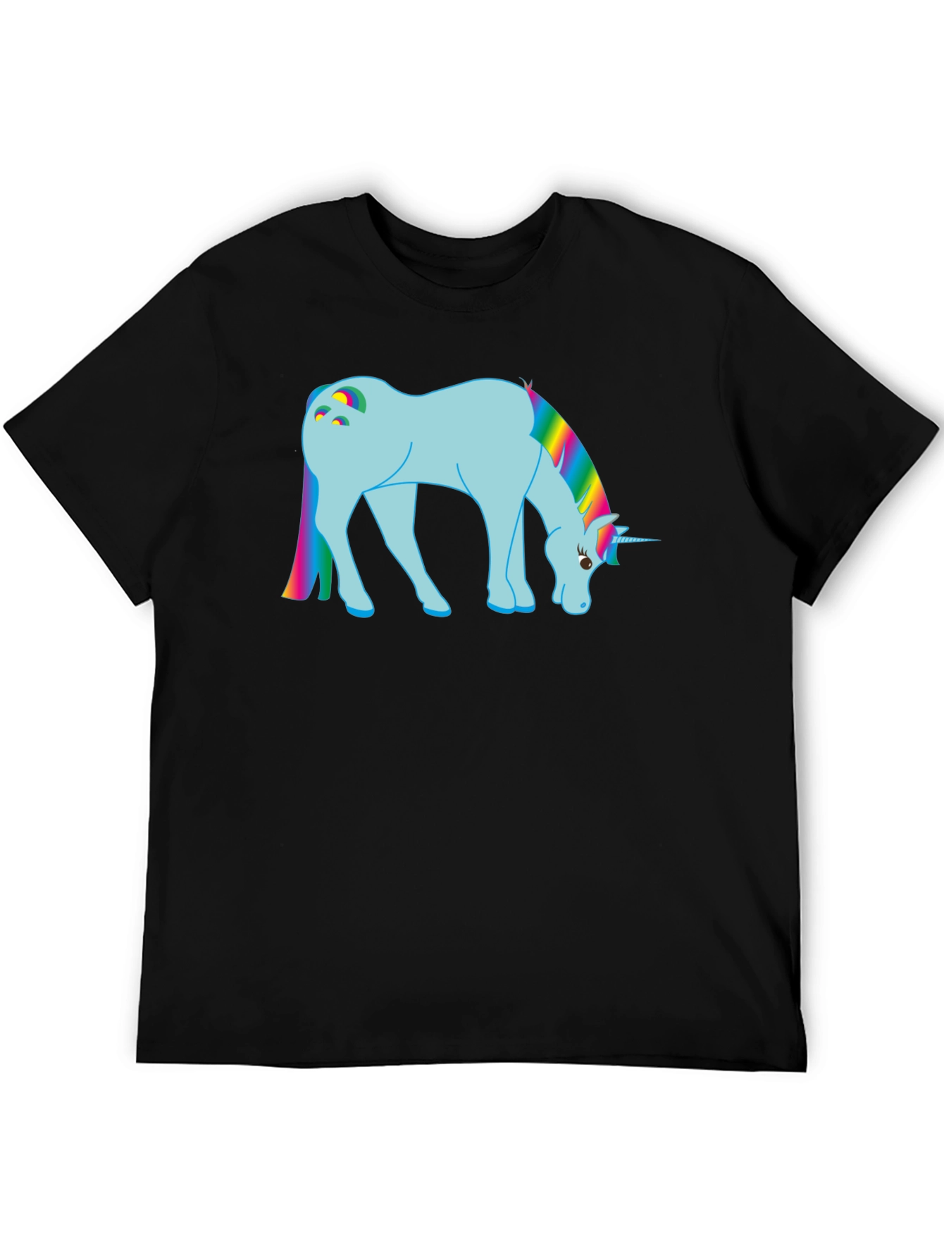 Rainbow Unicorn Graphic Tee - Black
