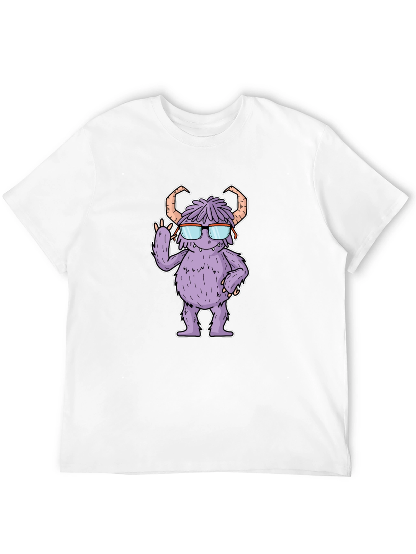 Monster with Glasses Graphic Tee - Black