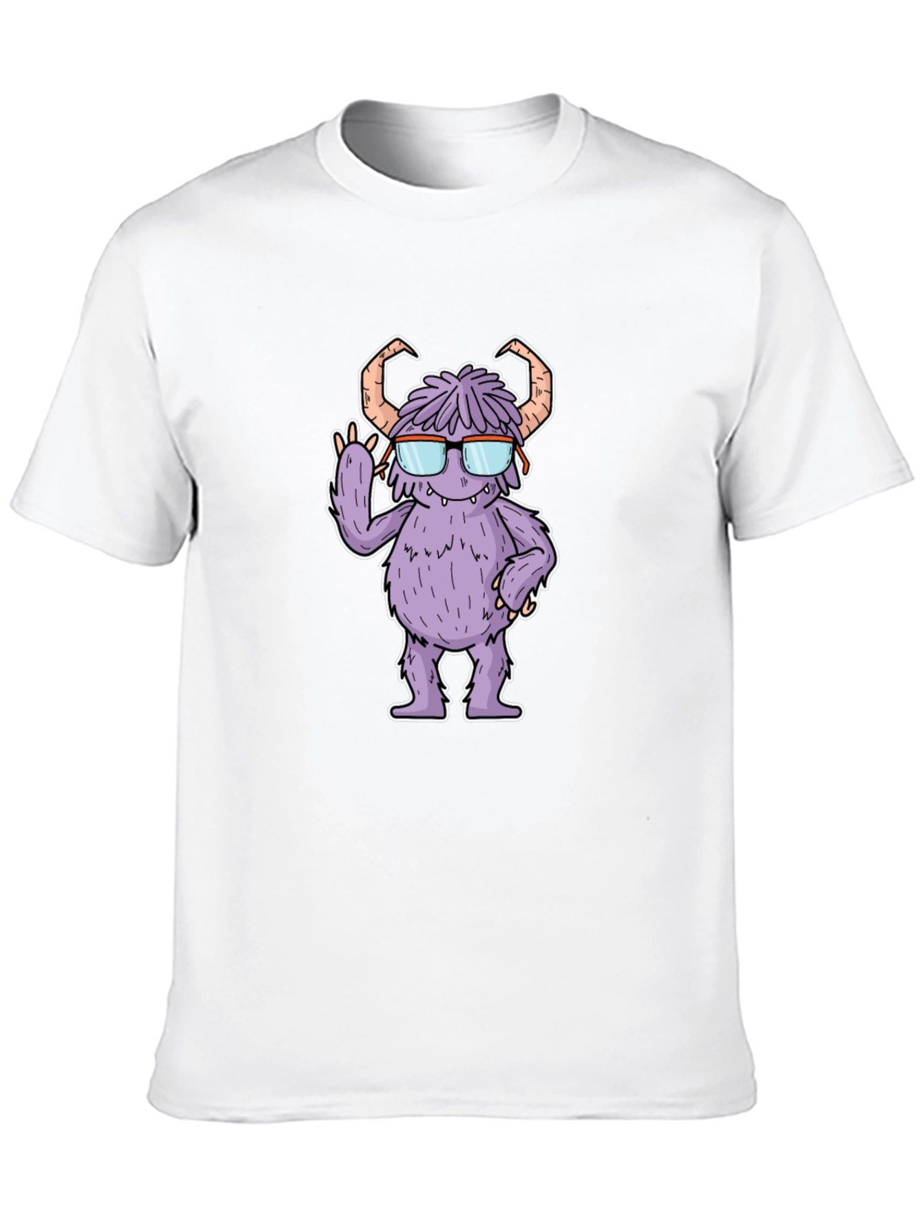 Monster with Glasses Graphic Tee - Black