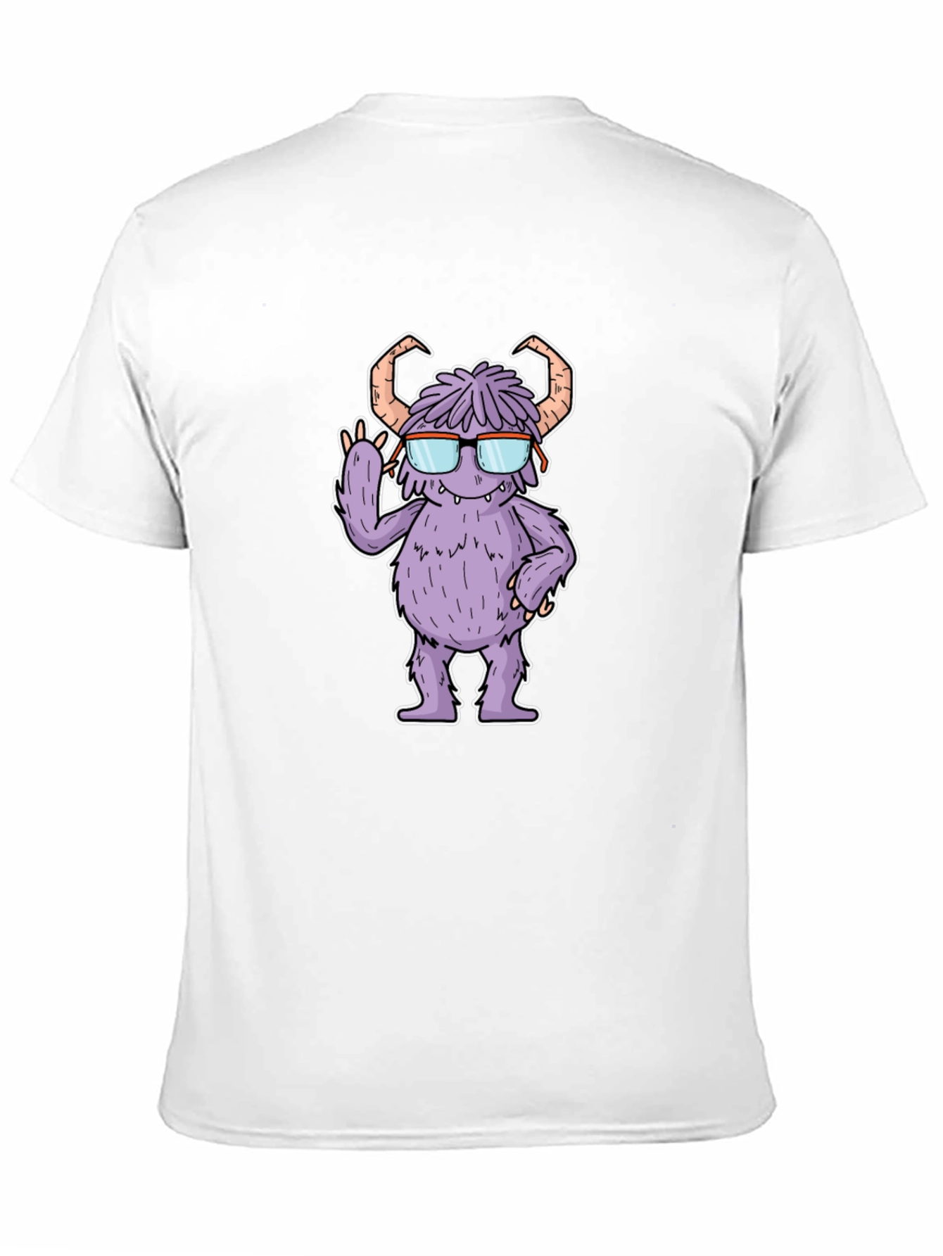 Monster with Glasses Graphic Tee - Black