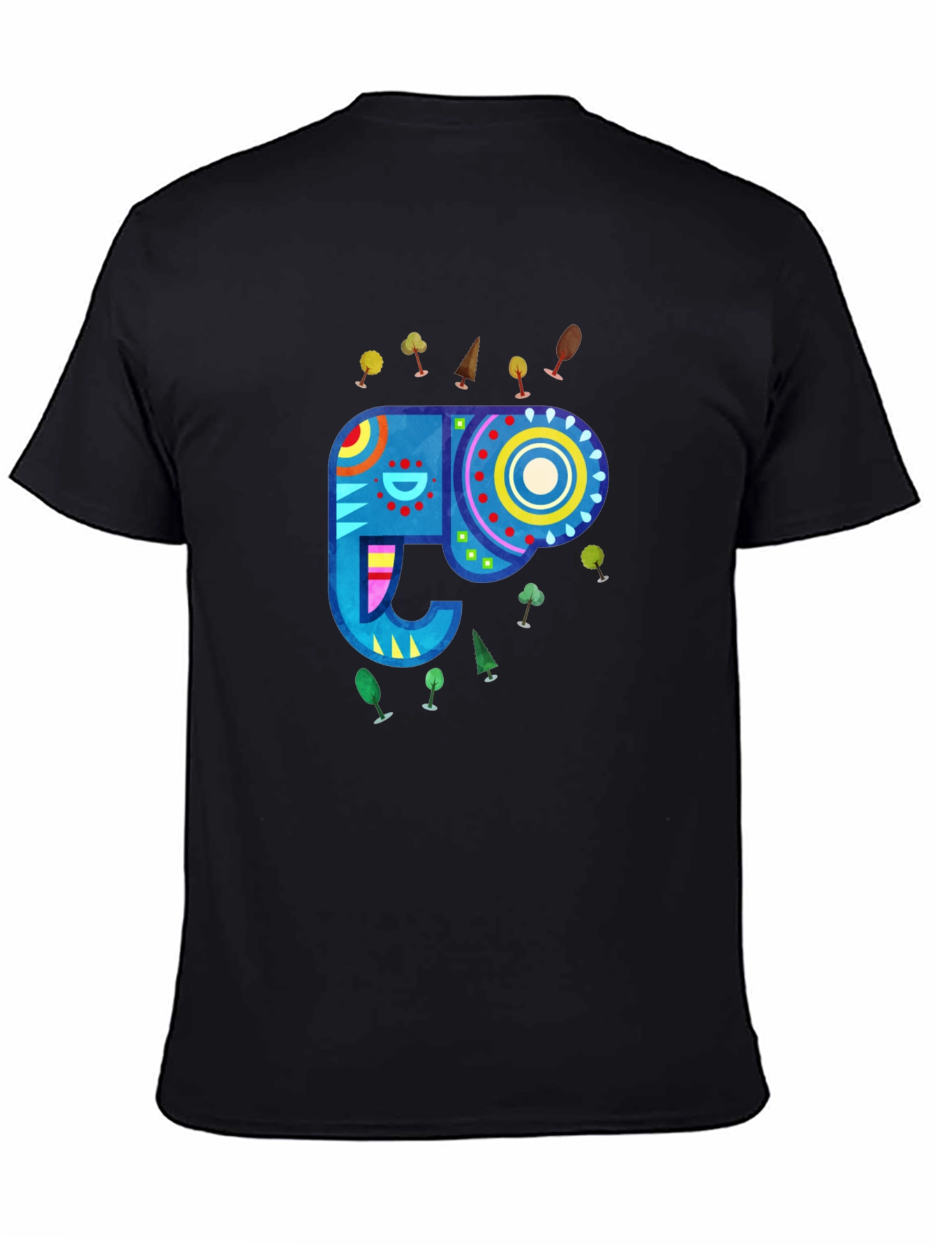 Elephant Graphic T-Shirt - Black Crew Neck Tee