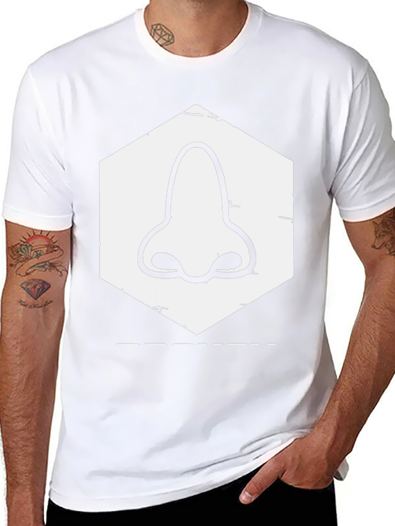 Nose Graphic Tee - Black Casual T-Shirt