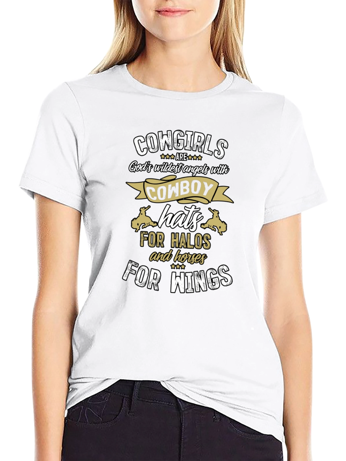 Cowgirl Angel T-Shirt - Cowboy Hat Halo