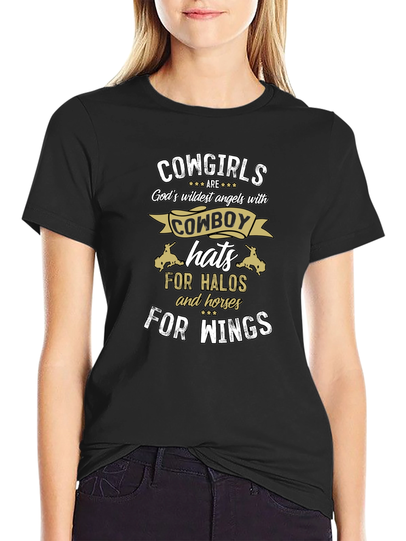 Cowgirl Angel T-Shirt - Cowboy Hat Halo