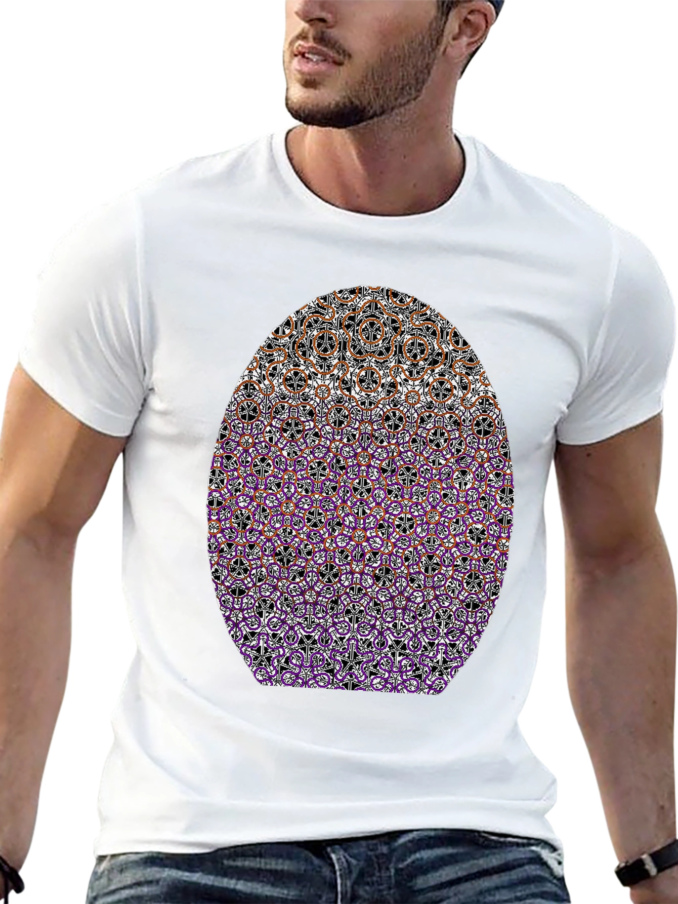 Abstract Pattern Graphic Tee - Stylish Casual Wear
