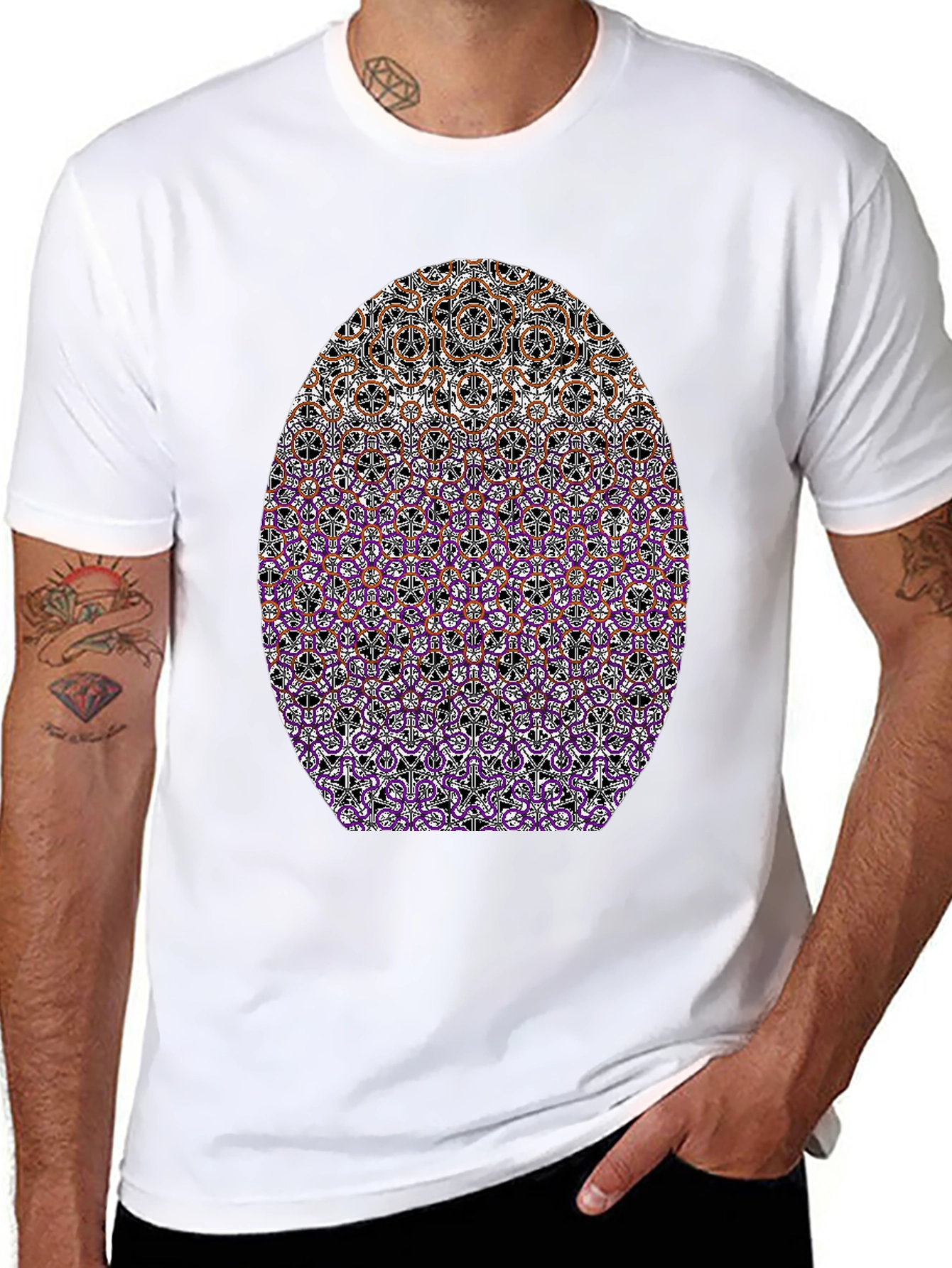 Abstract Pattern Graphic Tee - Stylish Casual Wear