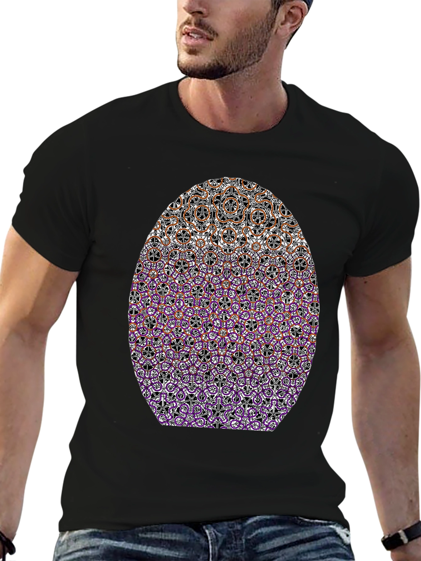 Abstract Pattern Graphic Tee - Stylish Casual Wear