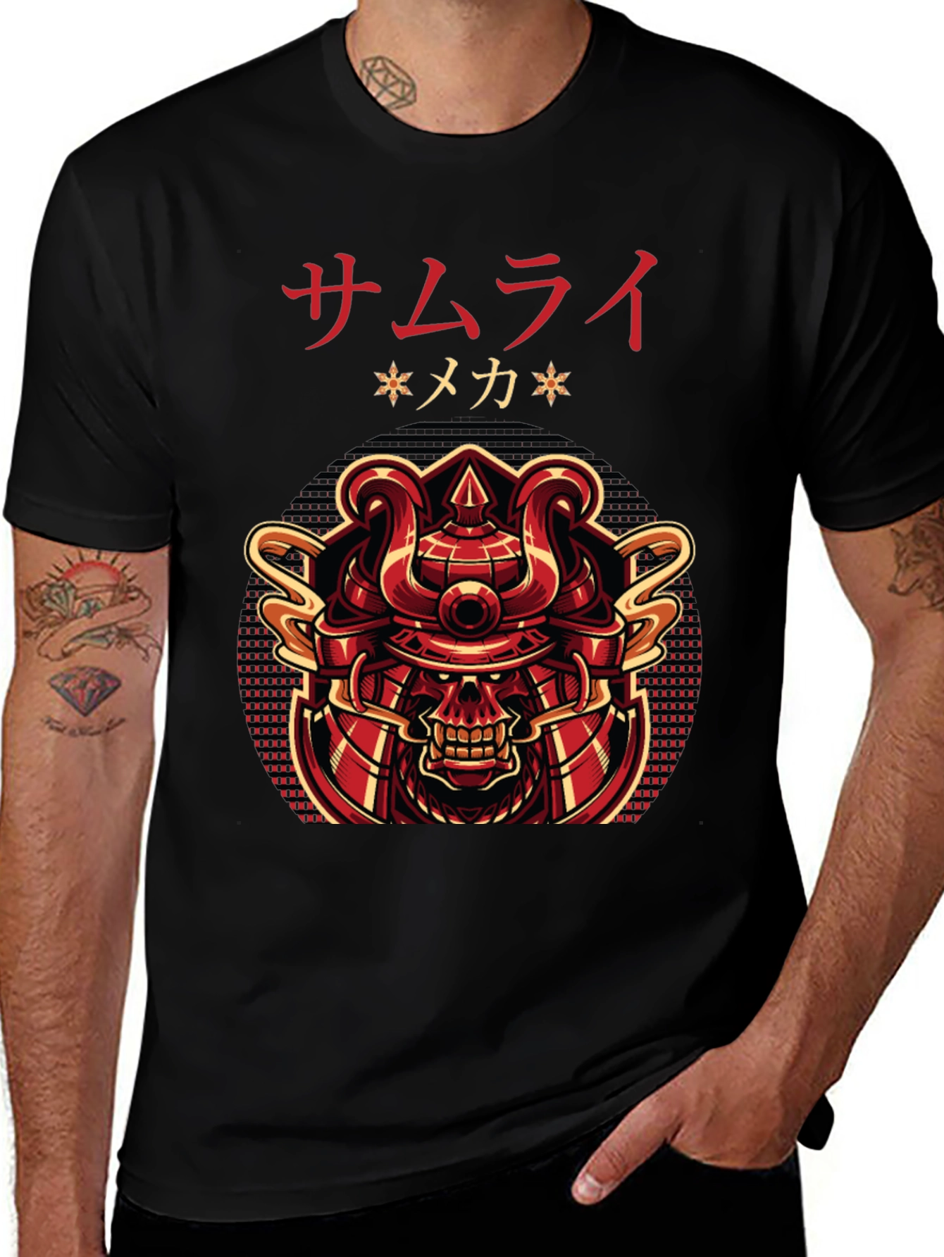 Samurai Mecha Graphic Tee - Bold Japanese Design