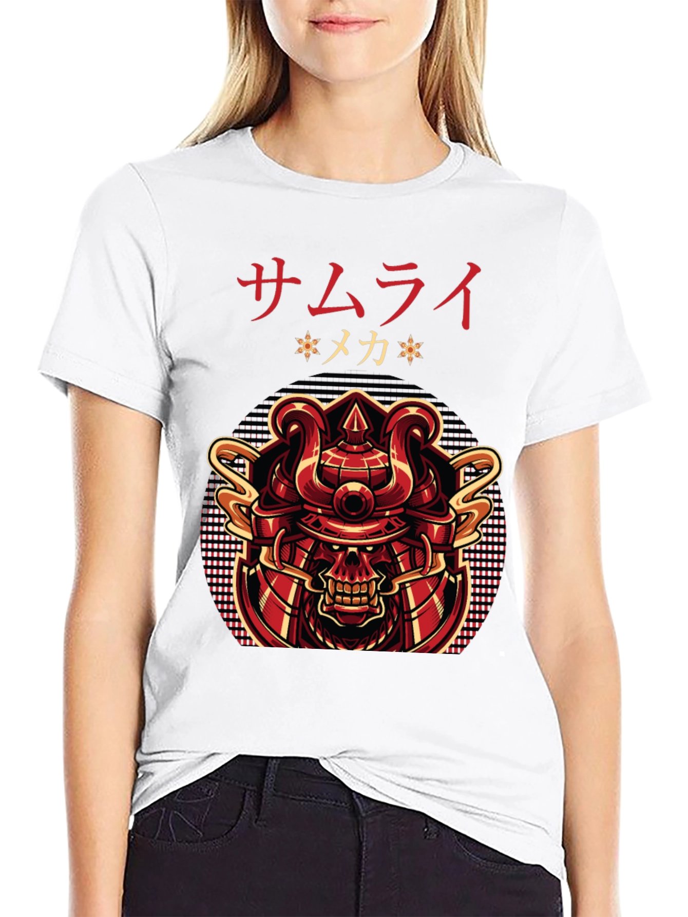 Samurai Mecha Graphic Tee - Bold Japanese Design