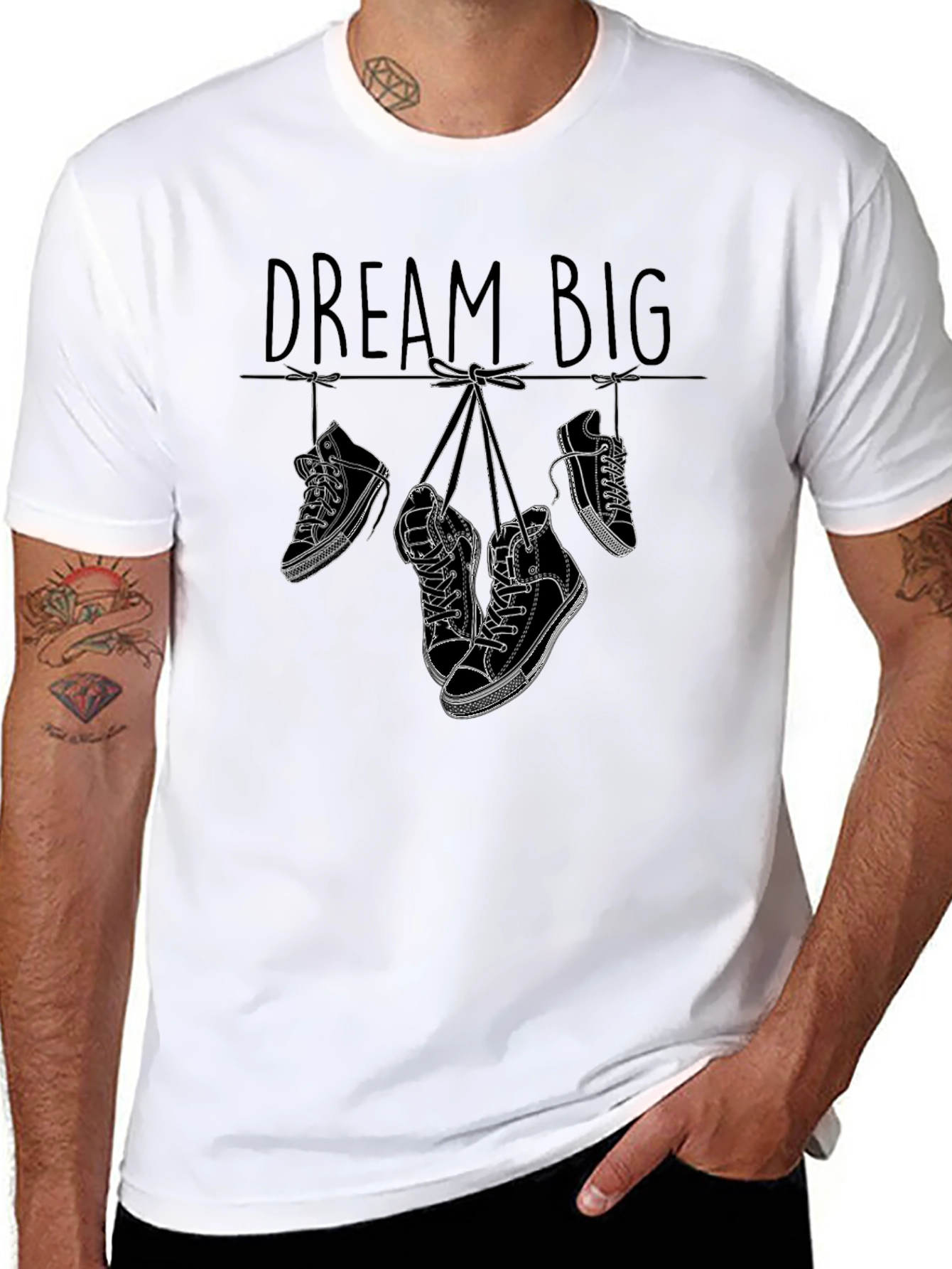 Dream Big Sneaker Graphic Tee - Stylish Black T-Shirt