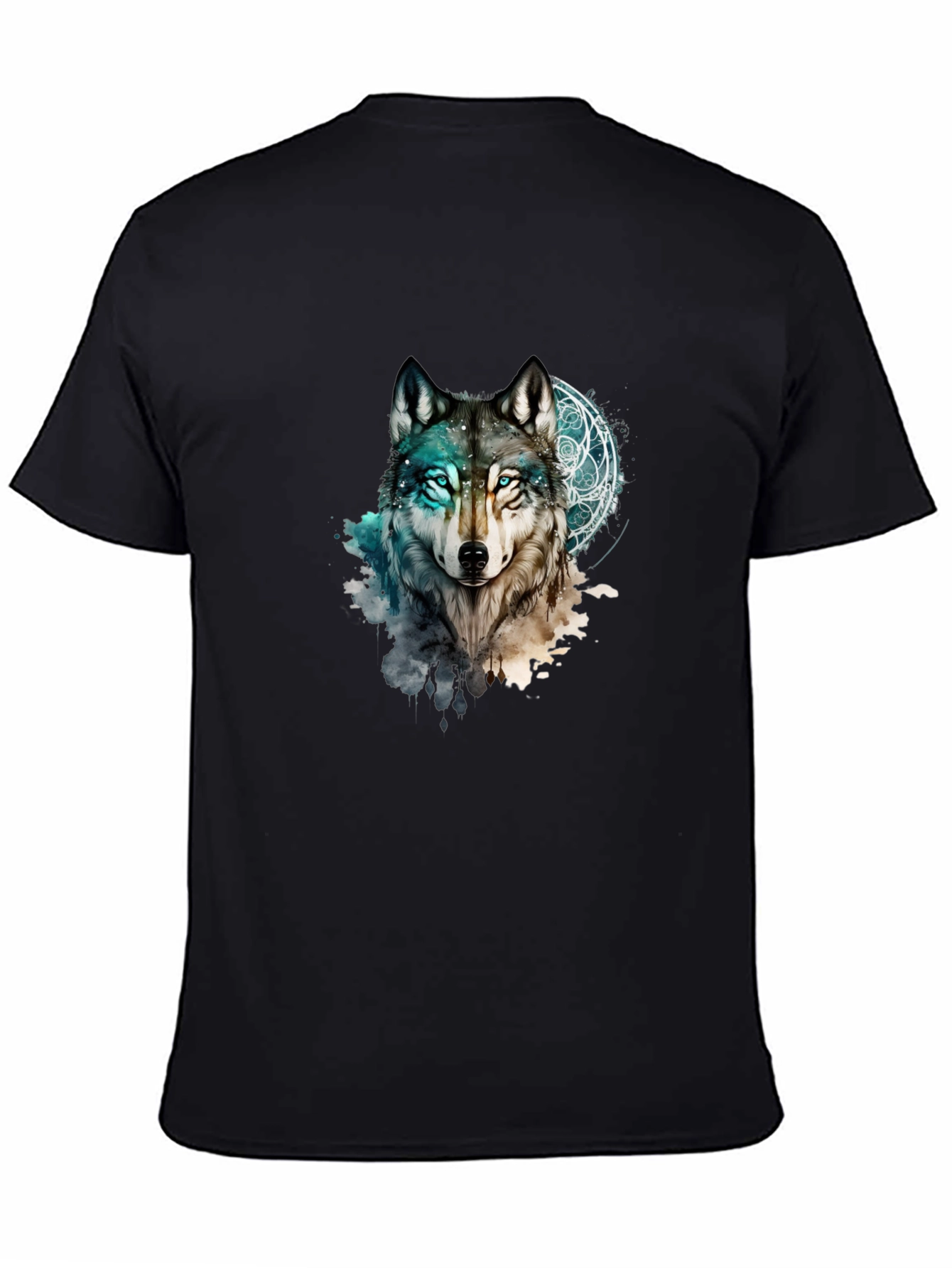 Mystic Wolf Graphic Black T-Shirt