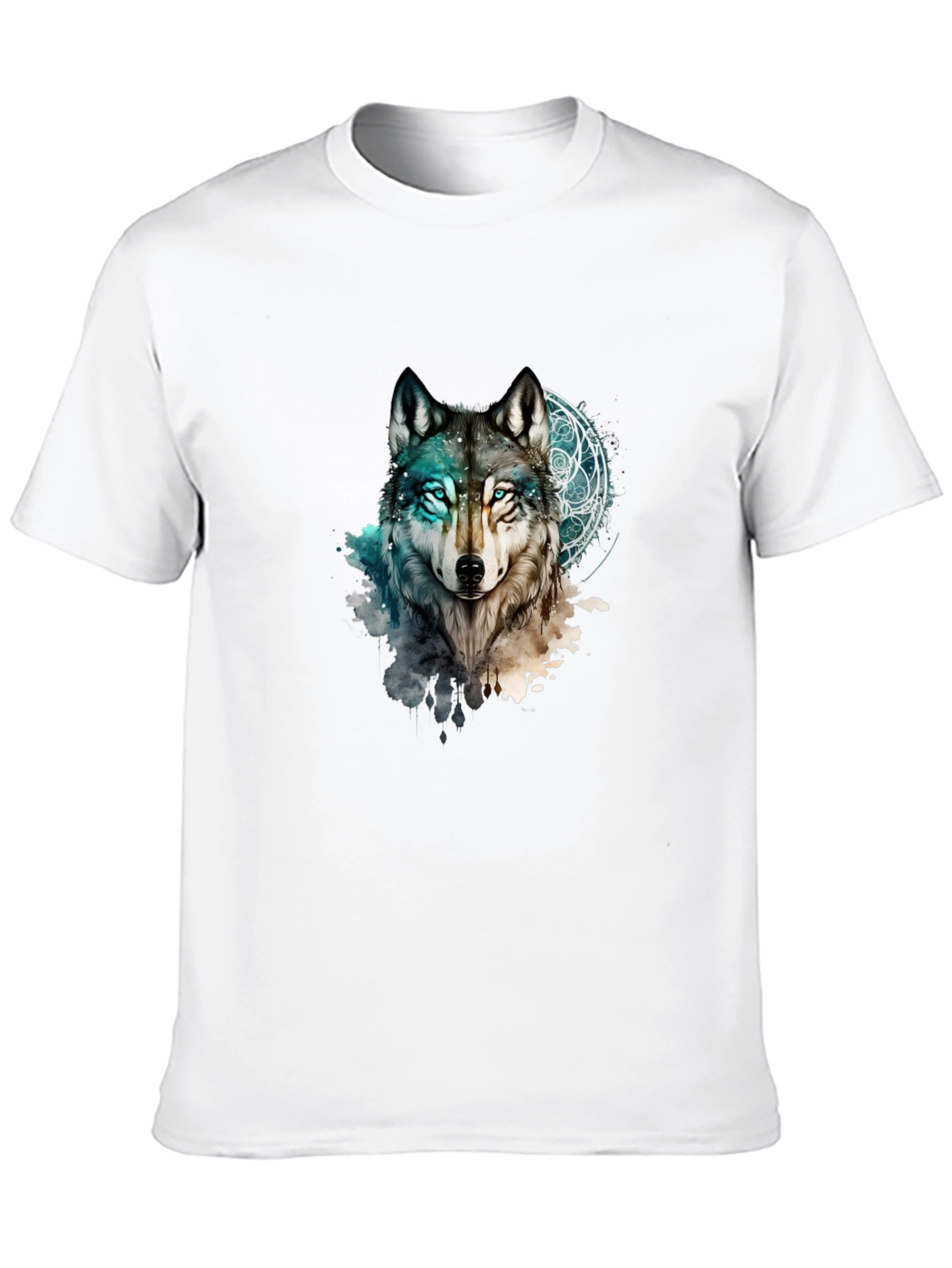 Mystic Wolf Graphic Black T-Shirt
