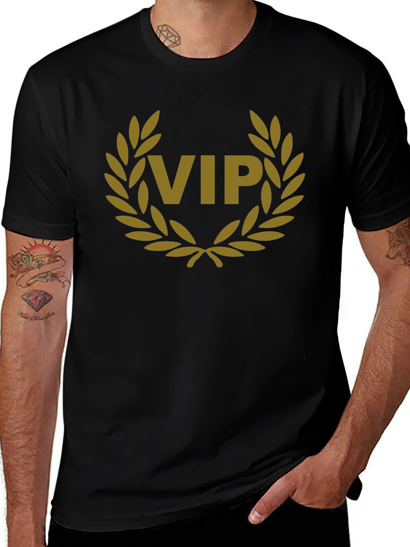 VIP Laurel Wreath Graphic Tee - Premium Cotton Blend