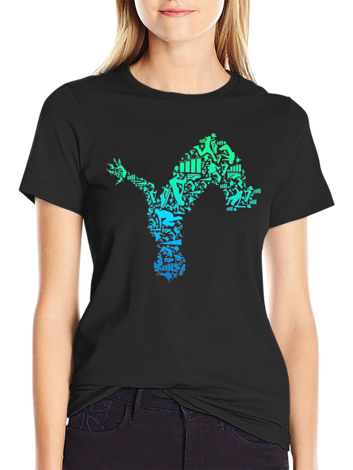 Athlete Silhouette Black Graphic Tee