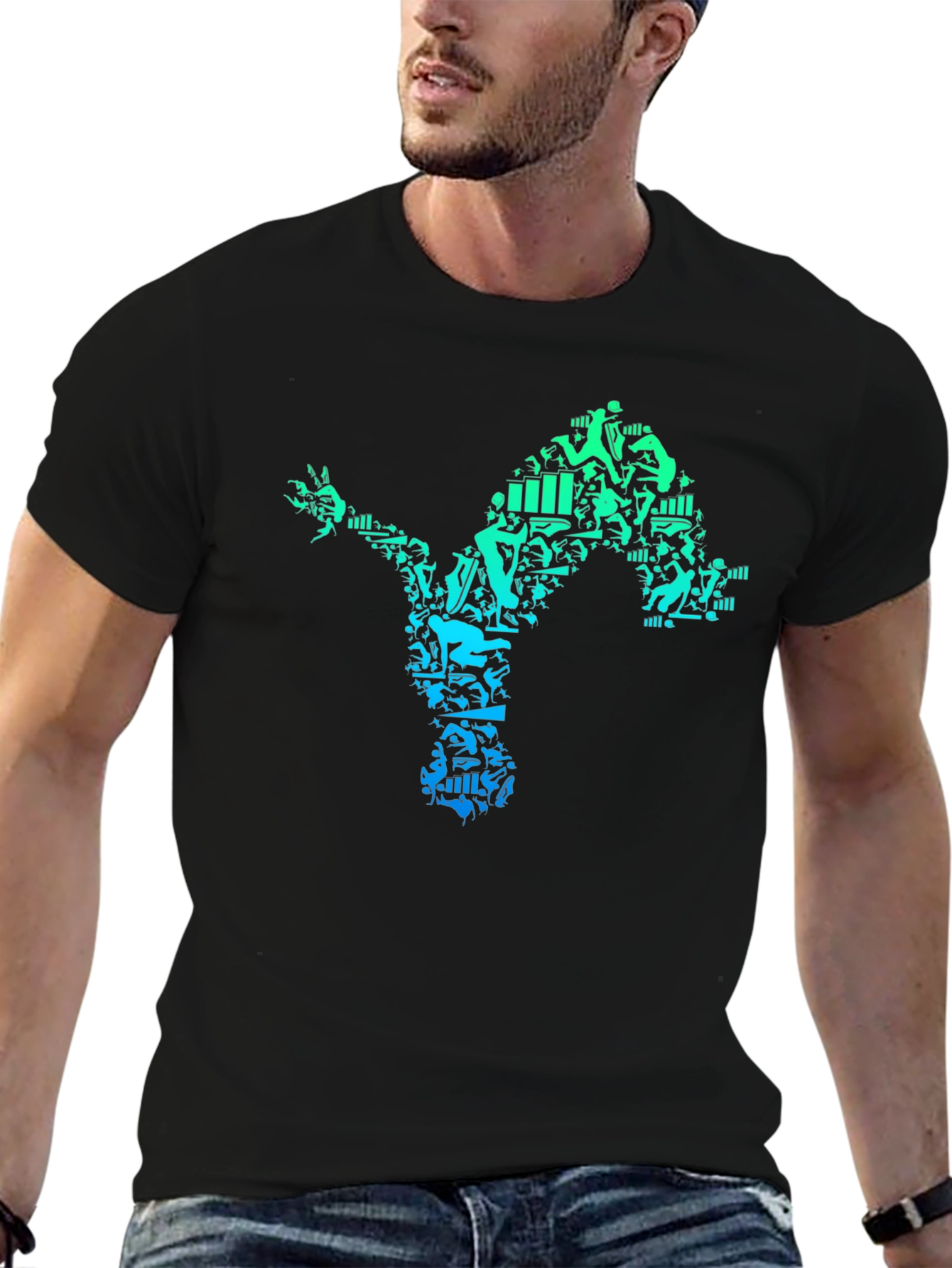 Athlete Silhouette Black Graphic Tee