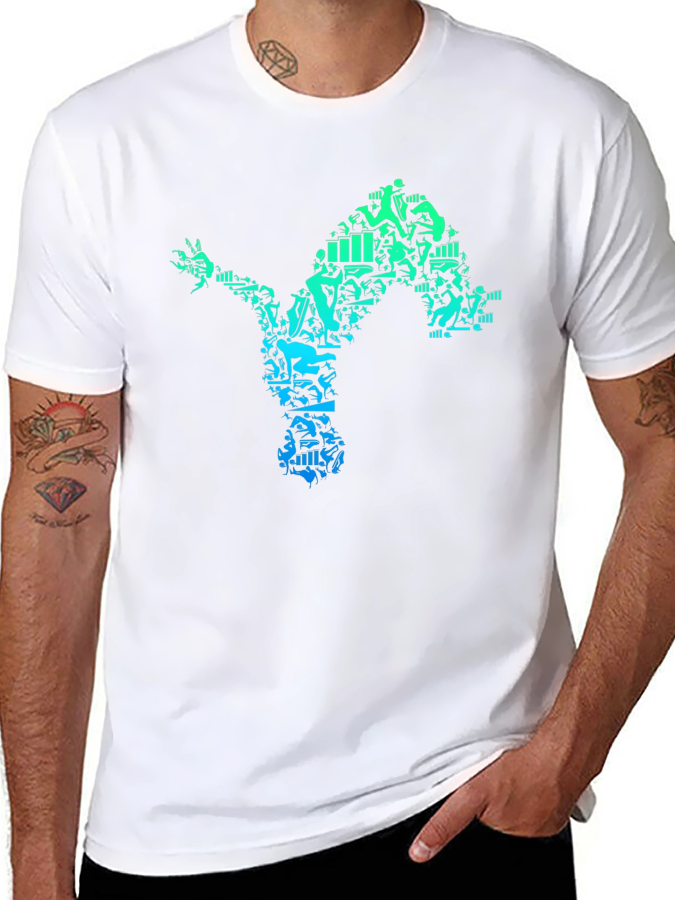 Athlete Silhouette Black Graphic Tee