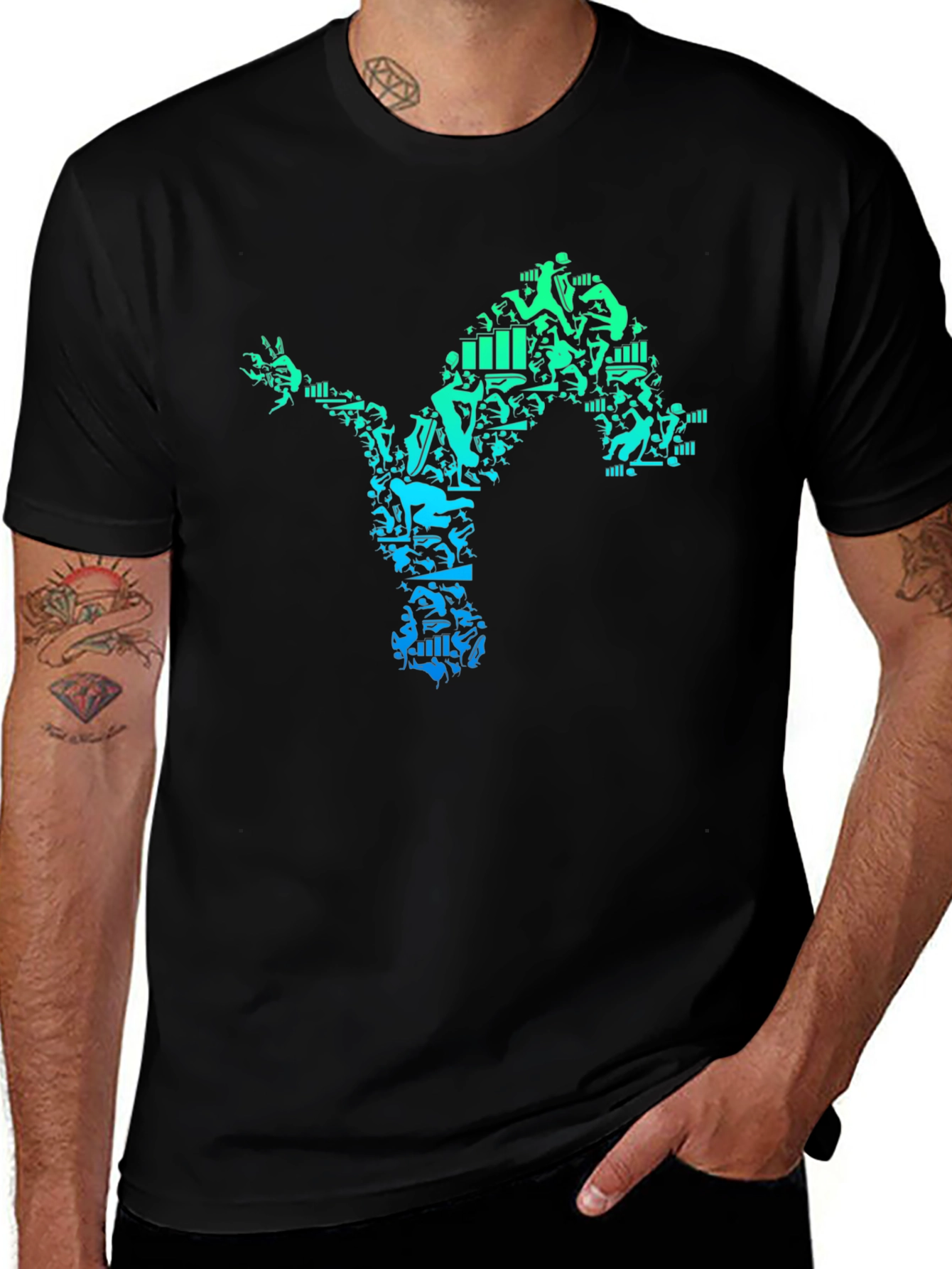 Athlete Silhouette Black Graphic Tee