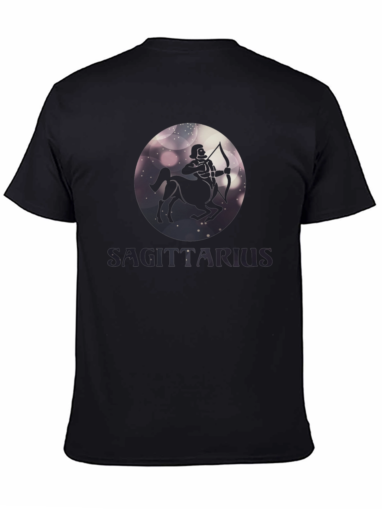 Sagittarius Zodiac Graphic Tee - Black Cotton Blend Shirt