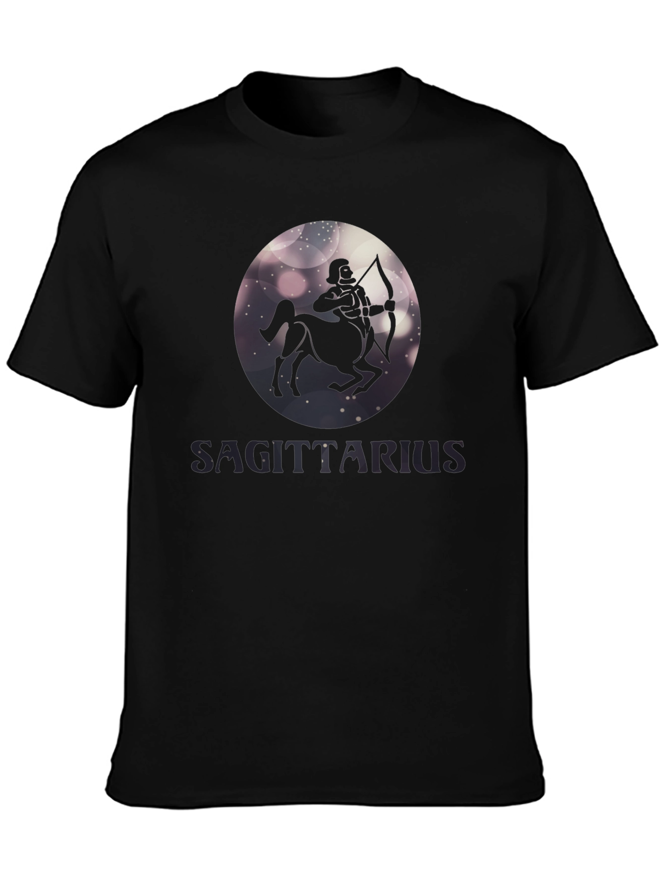 Sagittarius Zodiac Graphic Tee - Black Cotton Blend Shirt