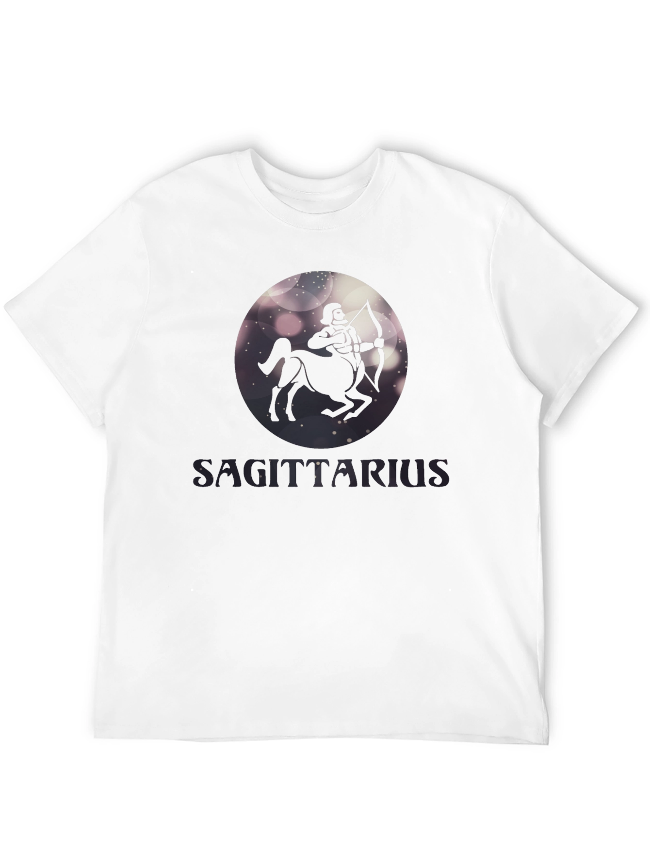 Sagittarius Zodiac Graphic Tee - Black Cotton Blend Shirt