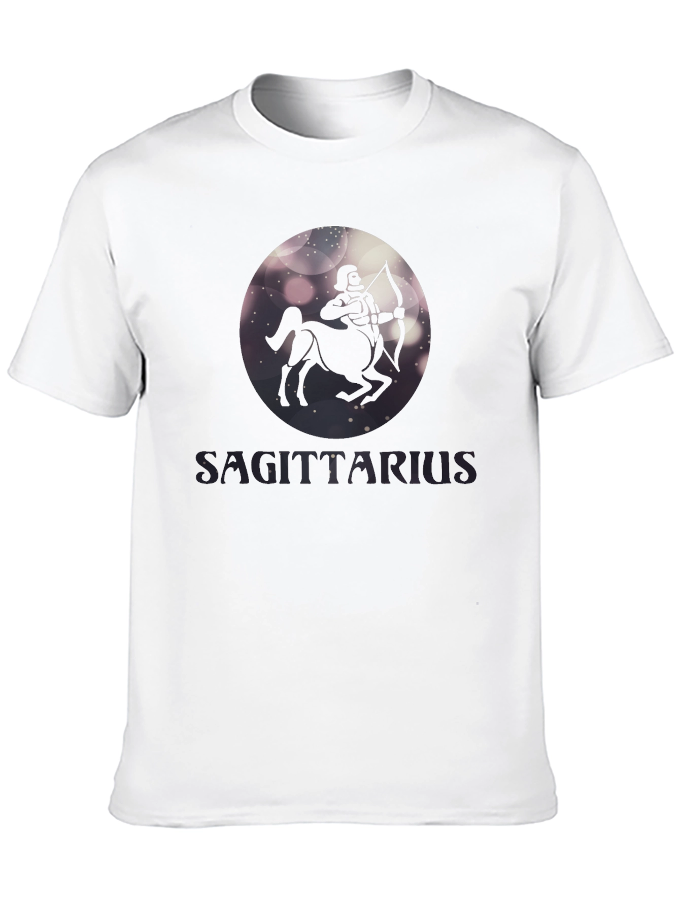 Sagittarius Zodiac Graphic Tee - Black Cotton Blend Shirt
