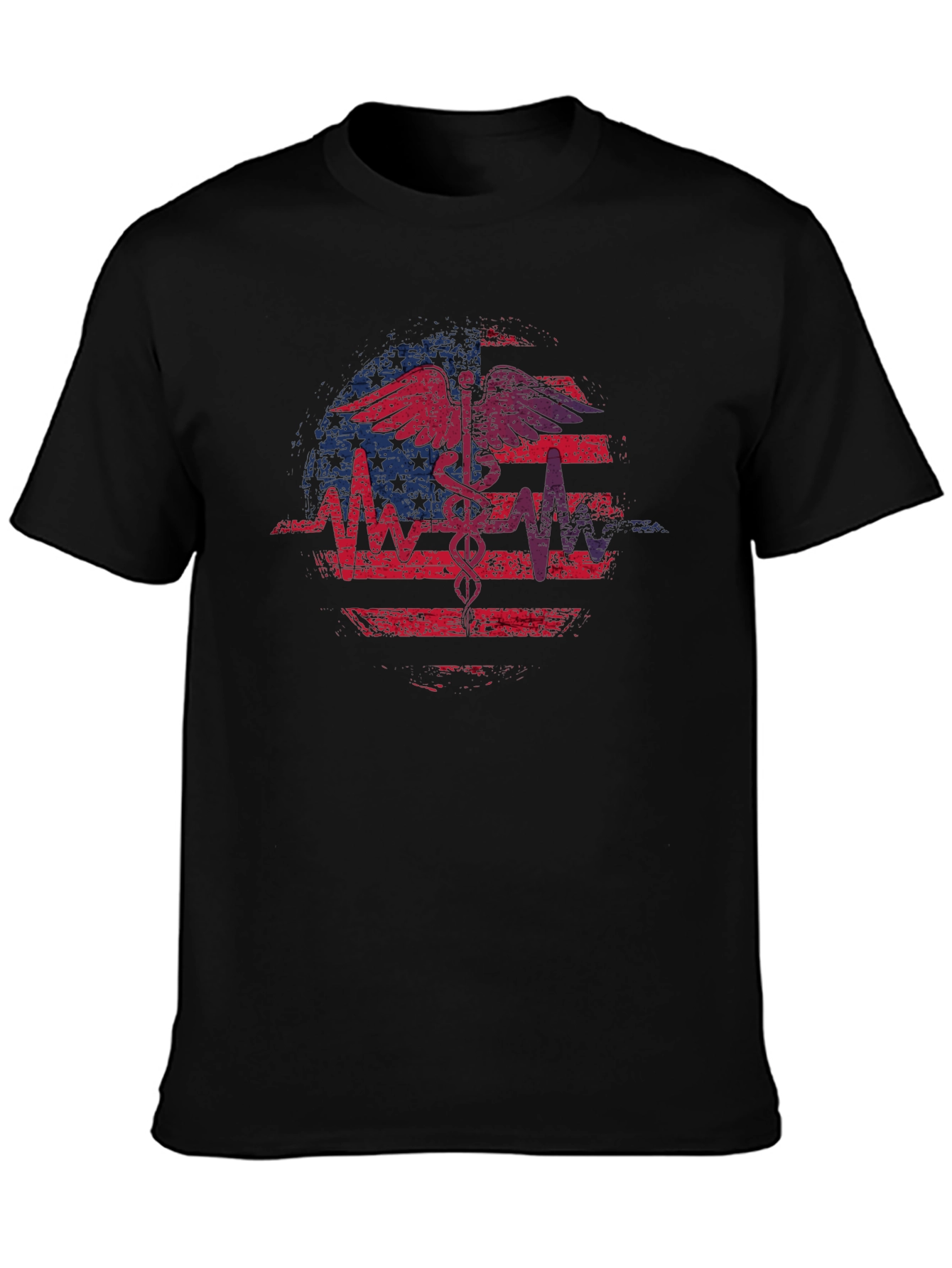 Distressed American Flag Medical T-Shirt