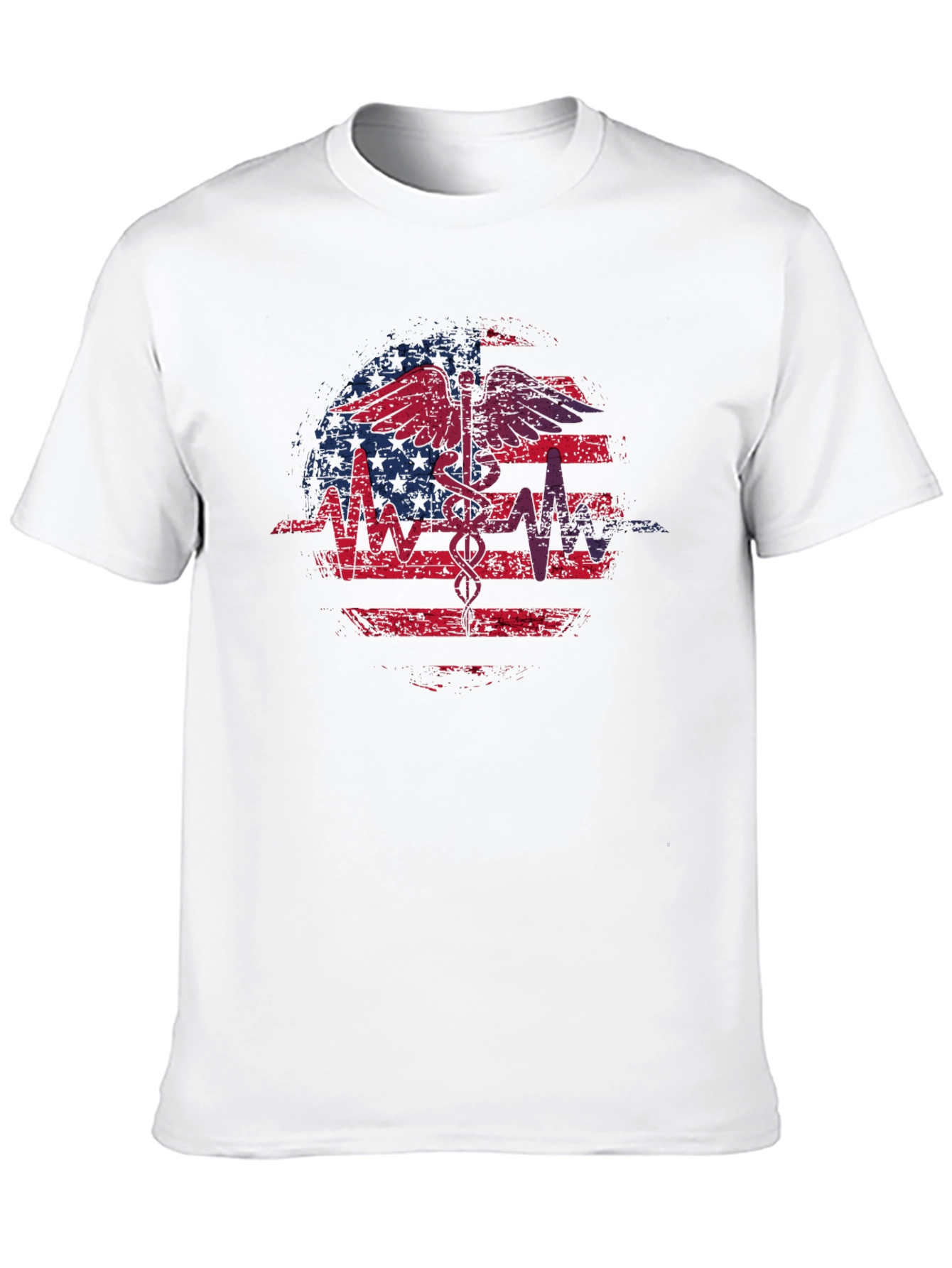 Distressed American Flag Medical T-Shirt