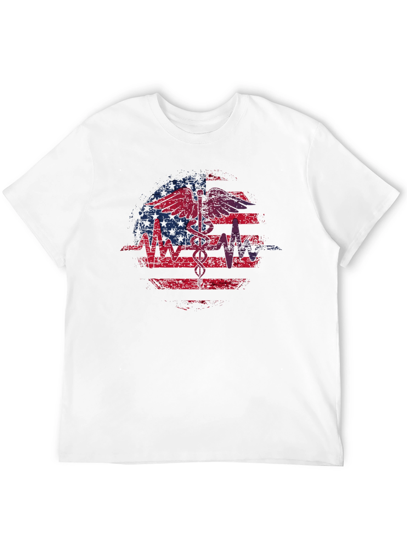 Distressed American Flag Medical T-Shirt