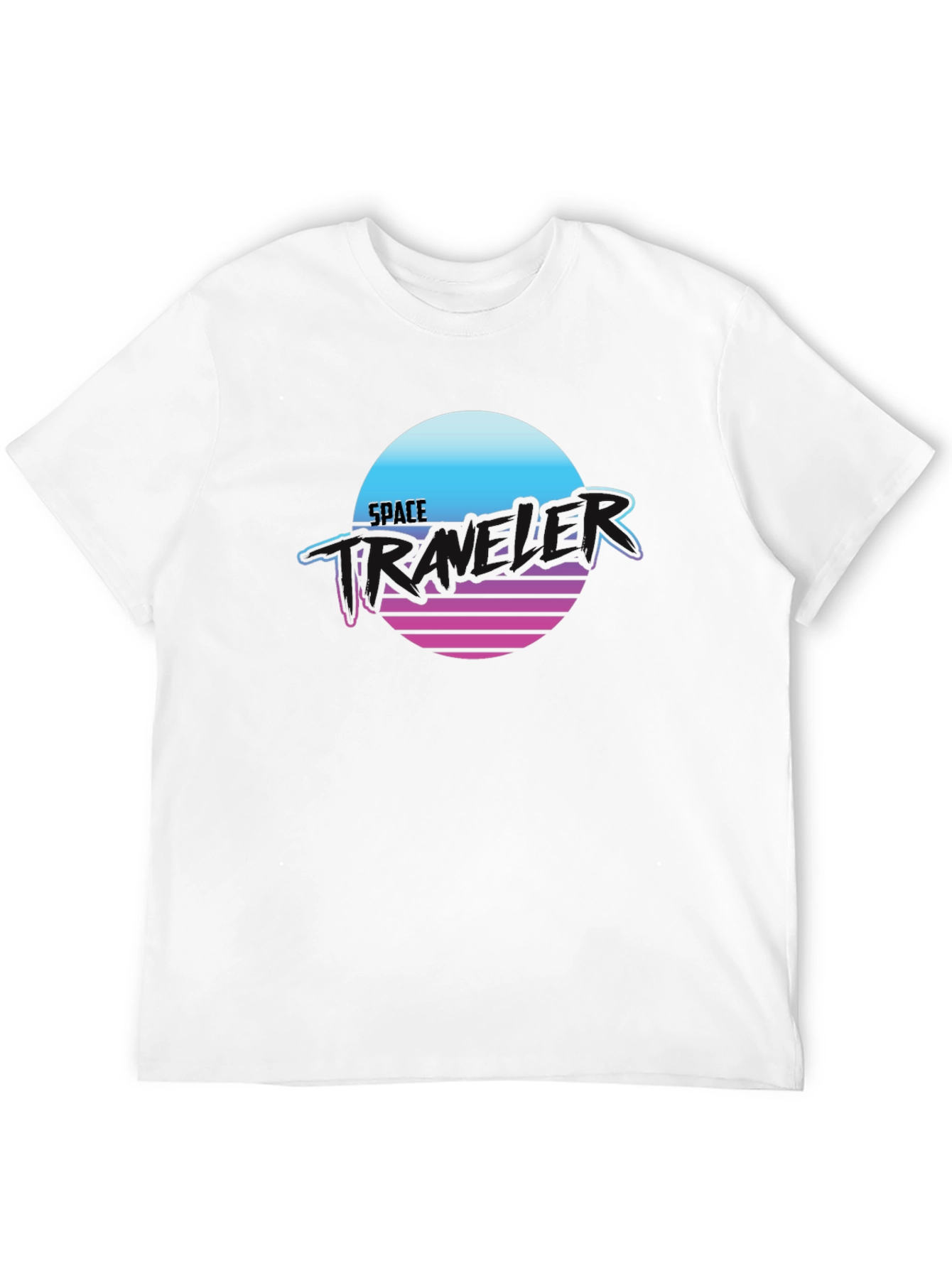 Space Traveler Retro T-Shirt - Black