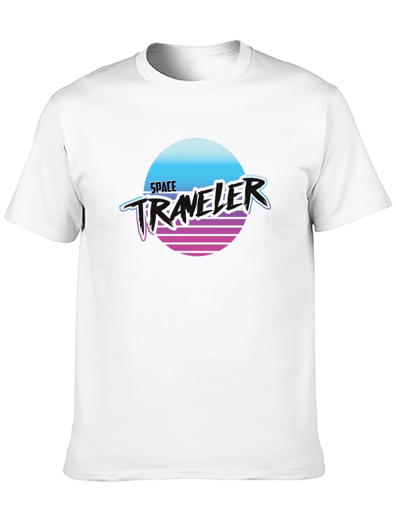 Space Traveler Retro T-Shirt - Black
