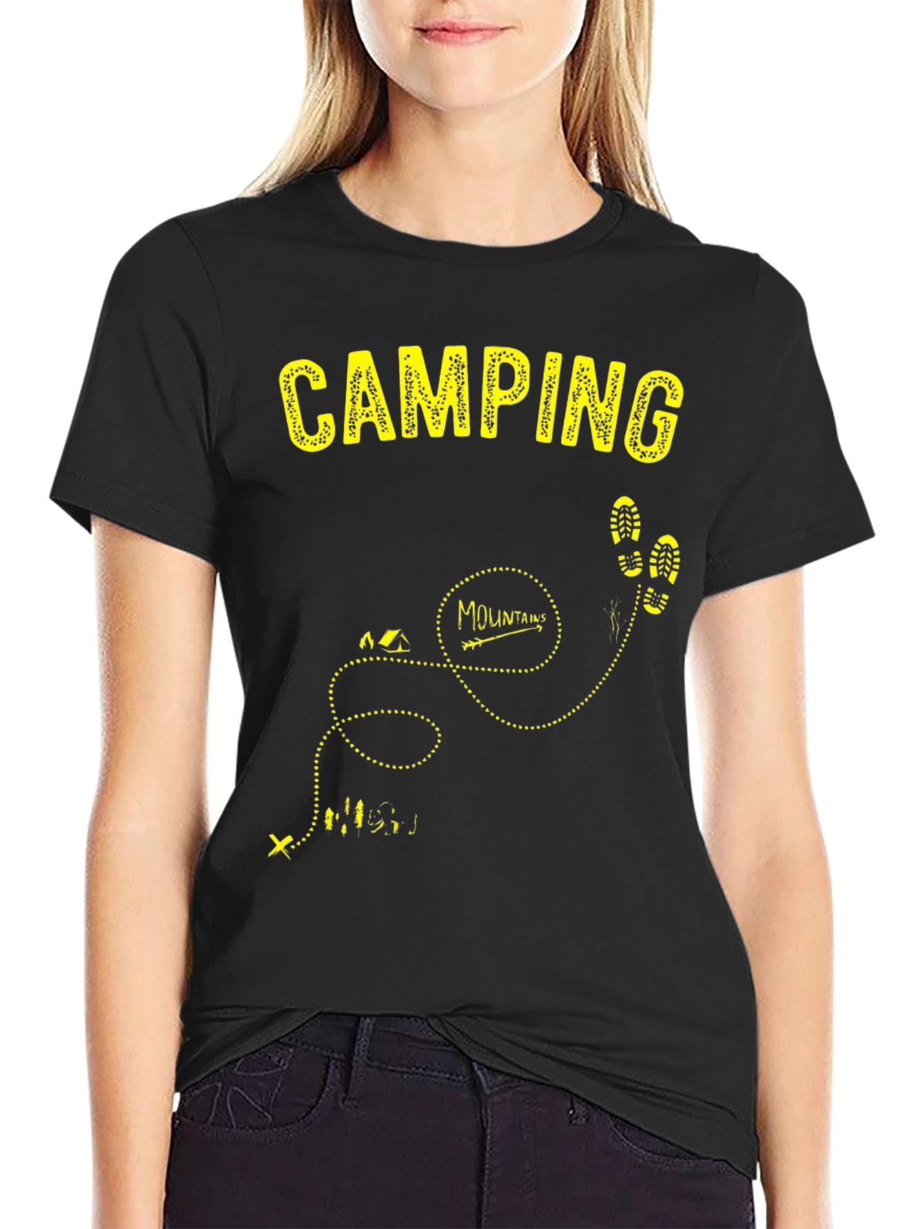 Camping Adventure T-Shirt - Black Graphic Tee