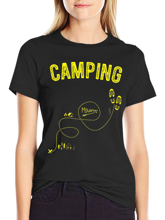 Camping Adventure T-Shirt - Black Graphic Tee