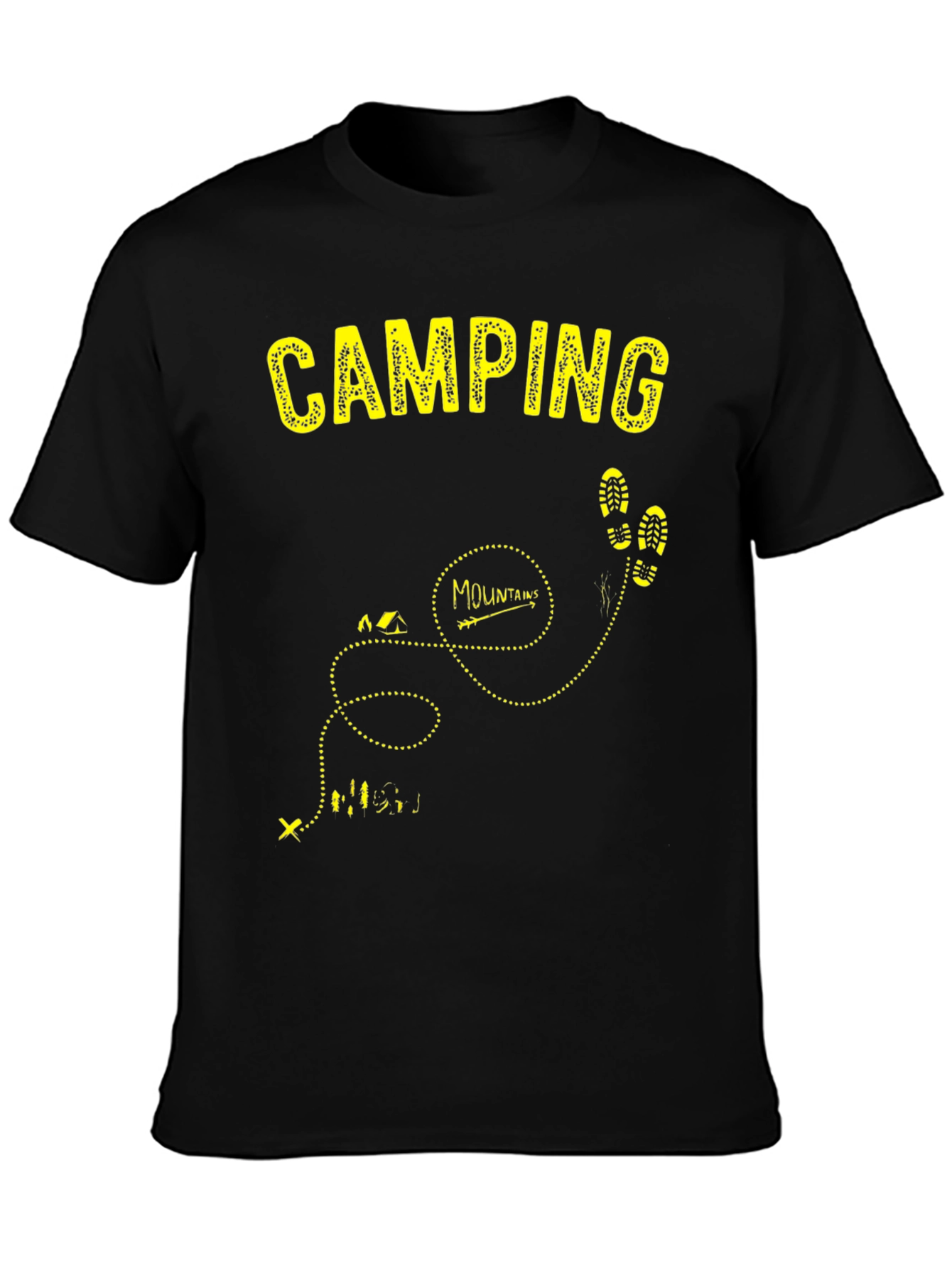 Camping Adventure T-Shirt - Black Graphic Tee
