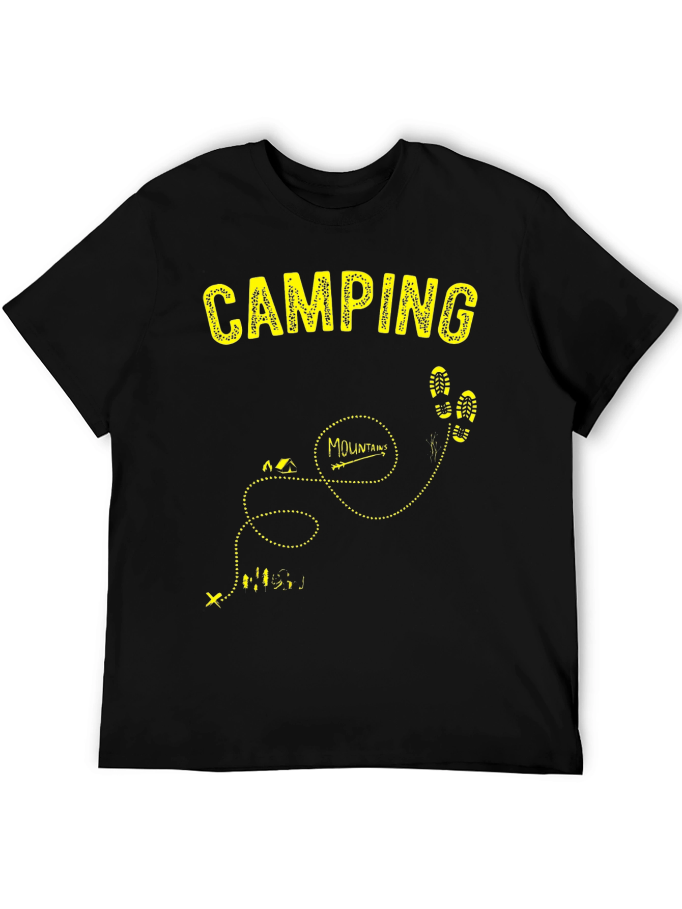 Camping Adventure T-Shirt - Black Graphic Tee