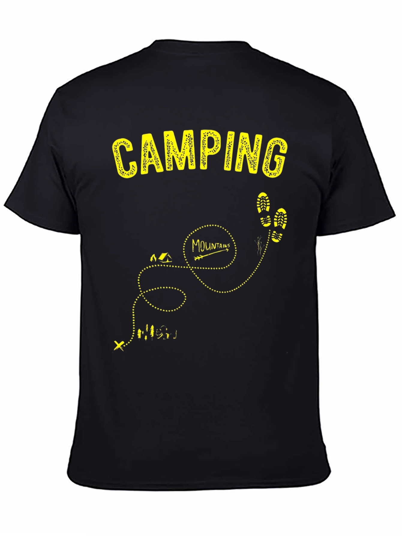 Camping Adventure T-Shirt - Black Graphic Tee