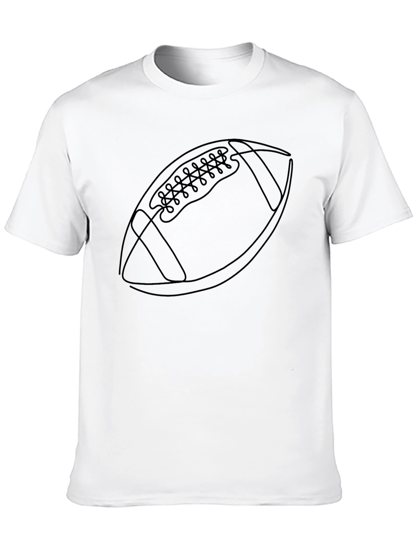 Football Graphic Tee - Black Cotton Casual Wear