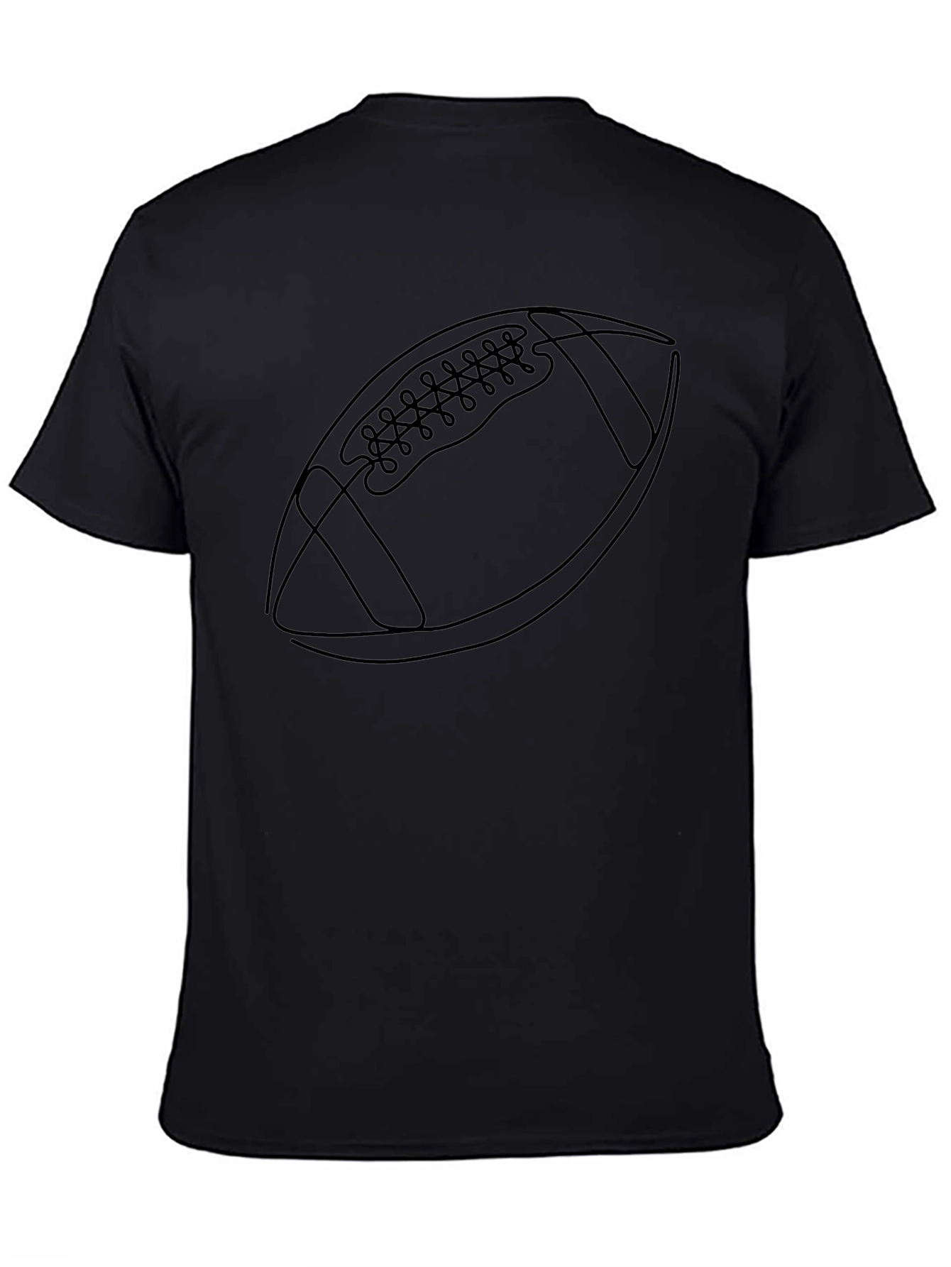 Football Graphic Tee - Black Cotton Casual Wear