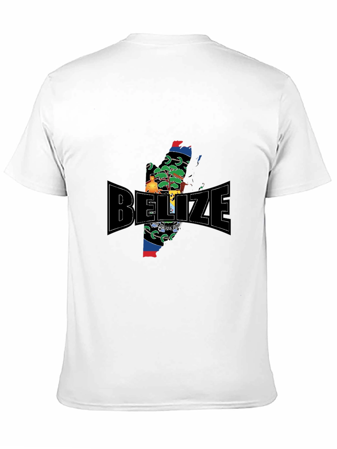 Belize Map T-Shirt Black Cotton Graphic Tee